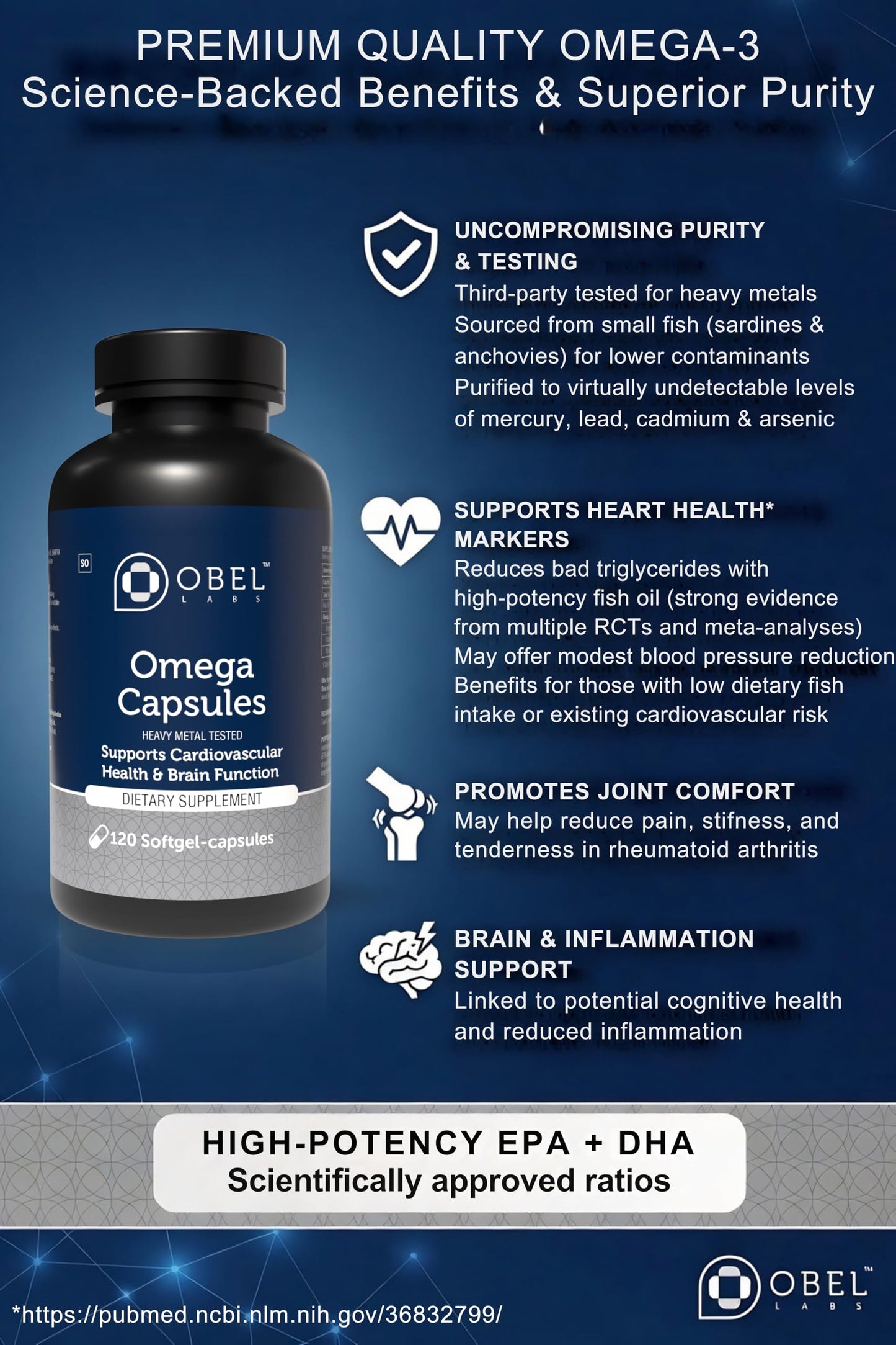obel Purified Omega 3 120 Softgels