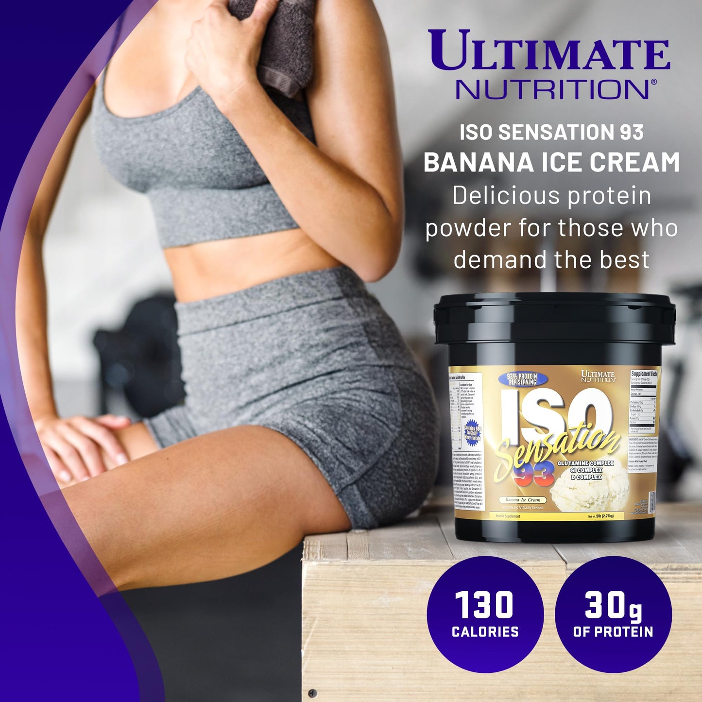 Ultimate Nutrition ISO Sensation 93 Whey Isolate Banana Ice Cream Powder 80
