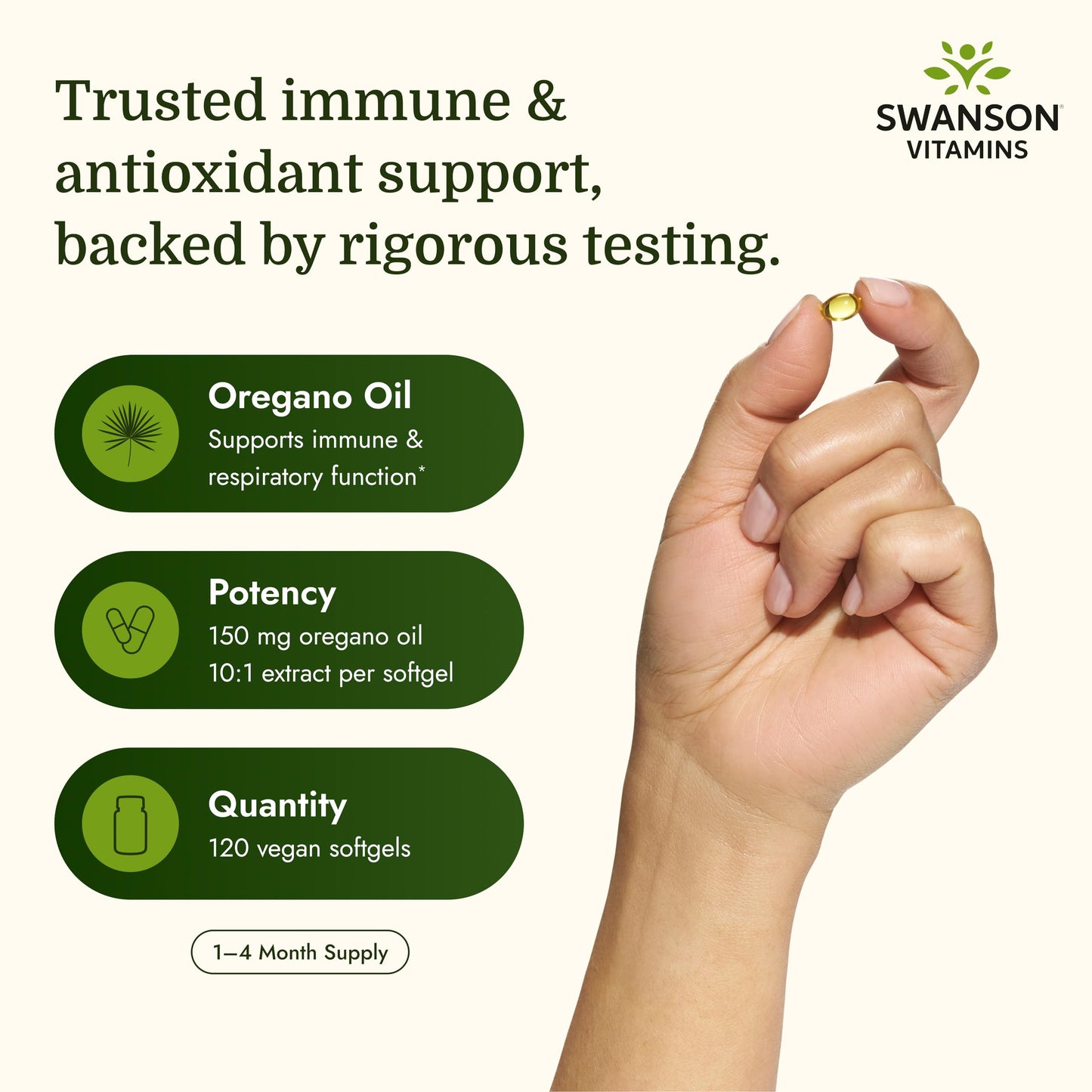 Swanson Oregano Oil 10:1 Extract Digestive and Respiratory Health Softgels 120