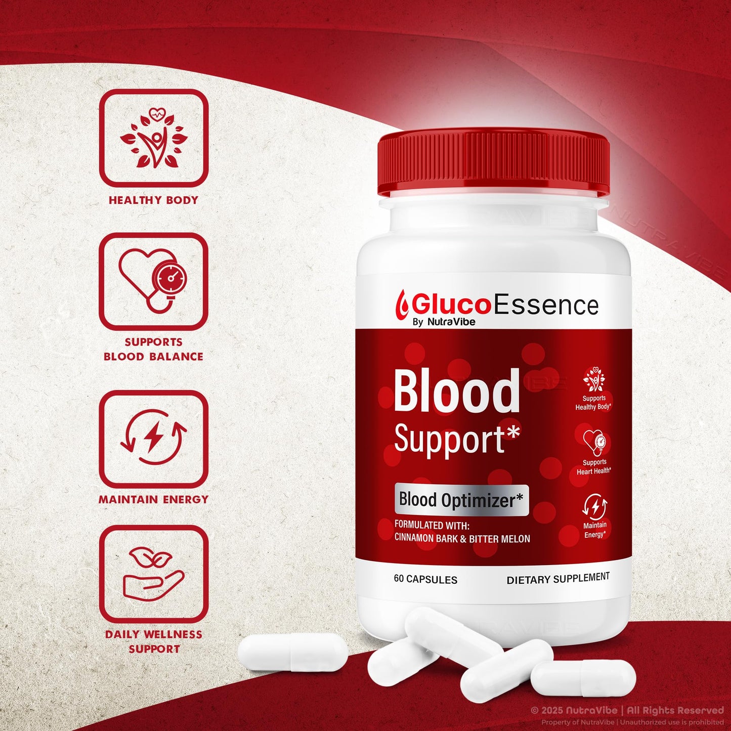 NutraVibe Gluco Essence Capsules 60 Count