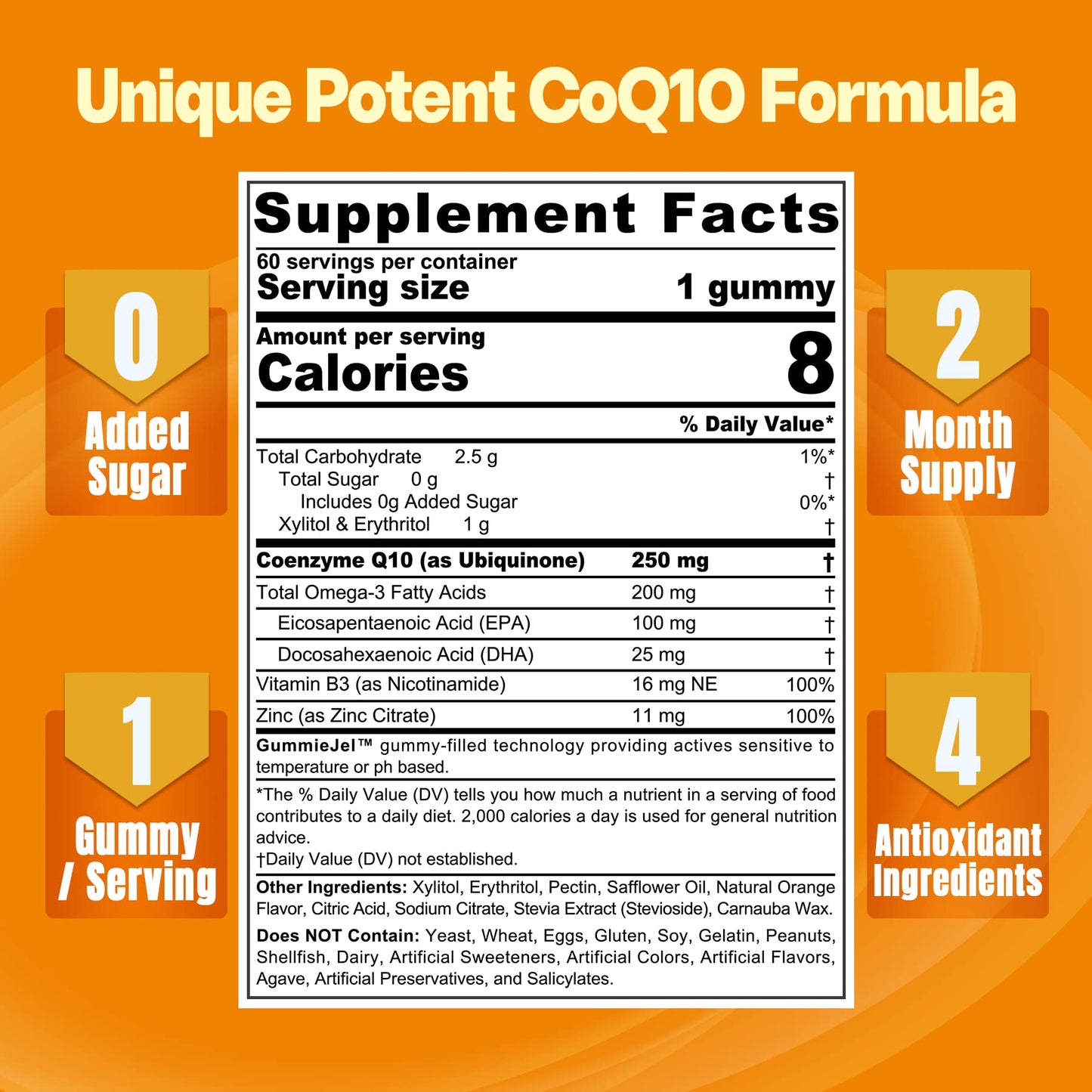 NEVISS Sugar-Free CoQ10 Gummies 60 Count + Lutein Gummies 60 Count