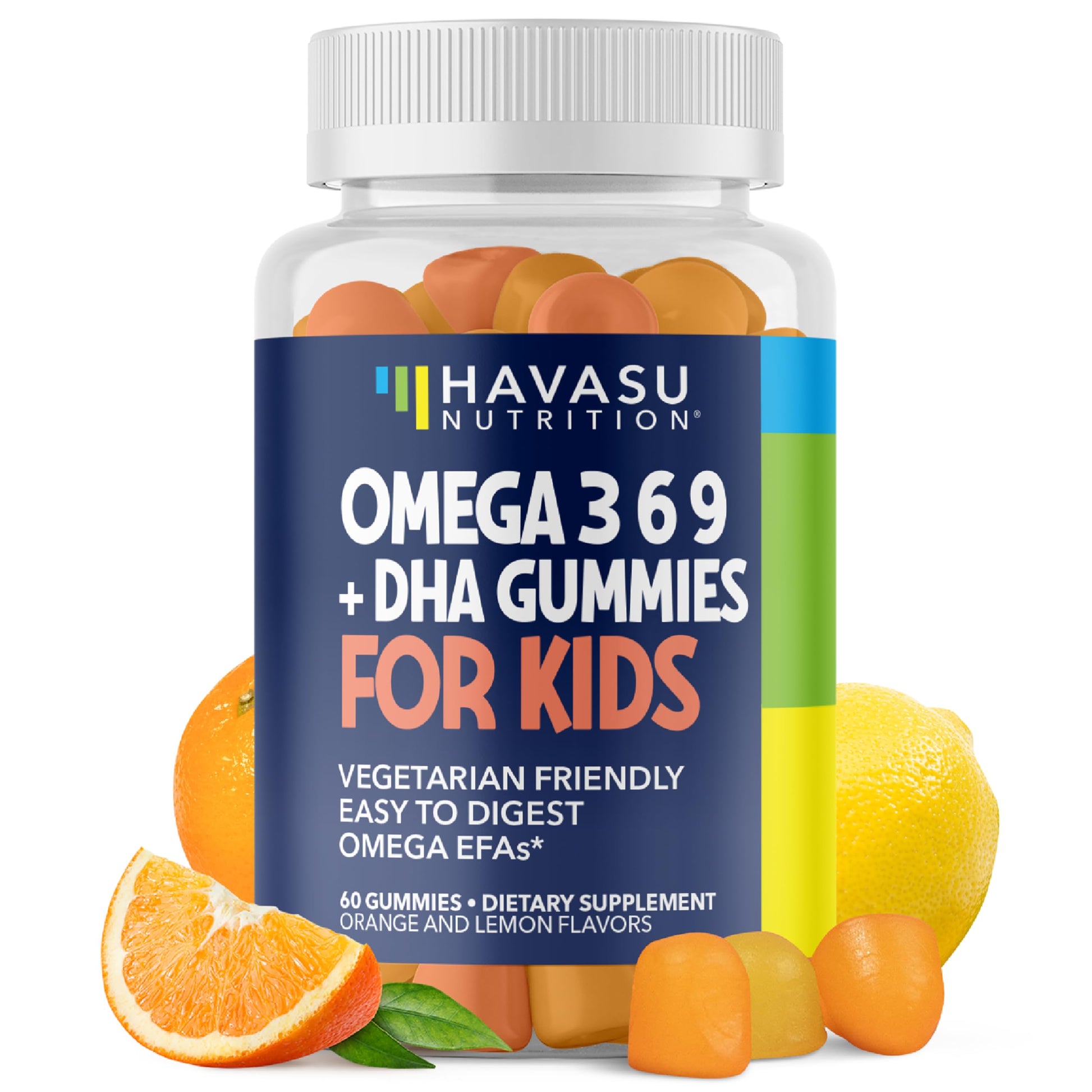 HAVASU NUTRITION Omega for Kids Lemon & Orange, Gummy, 60 Count