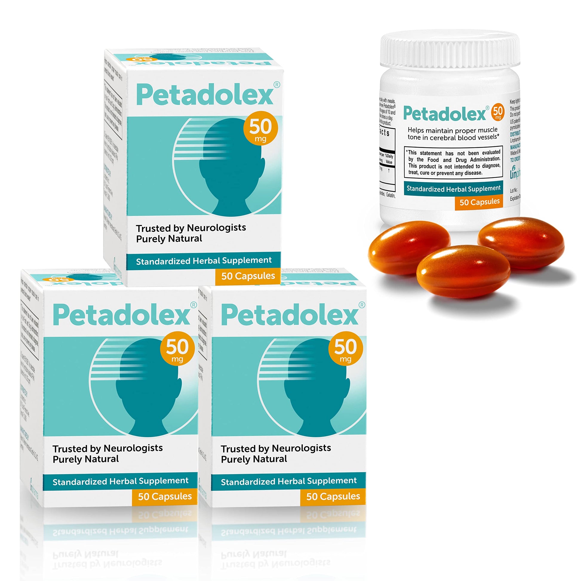 Petadolex Butterbur PA-Free Root Extract 50 mg Capsules, 150 Count