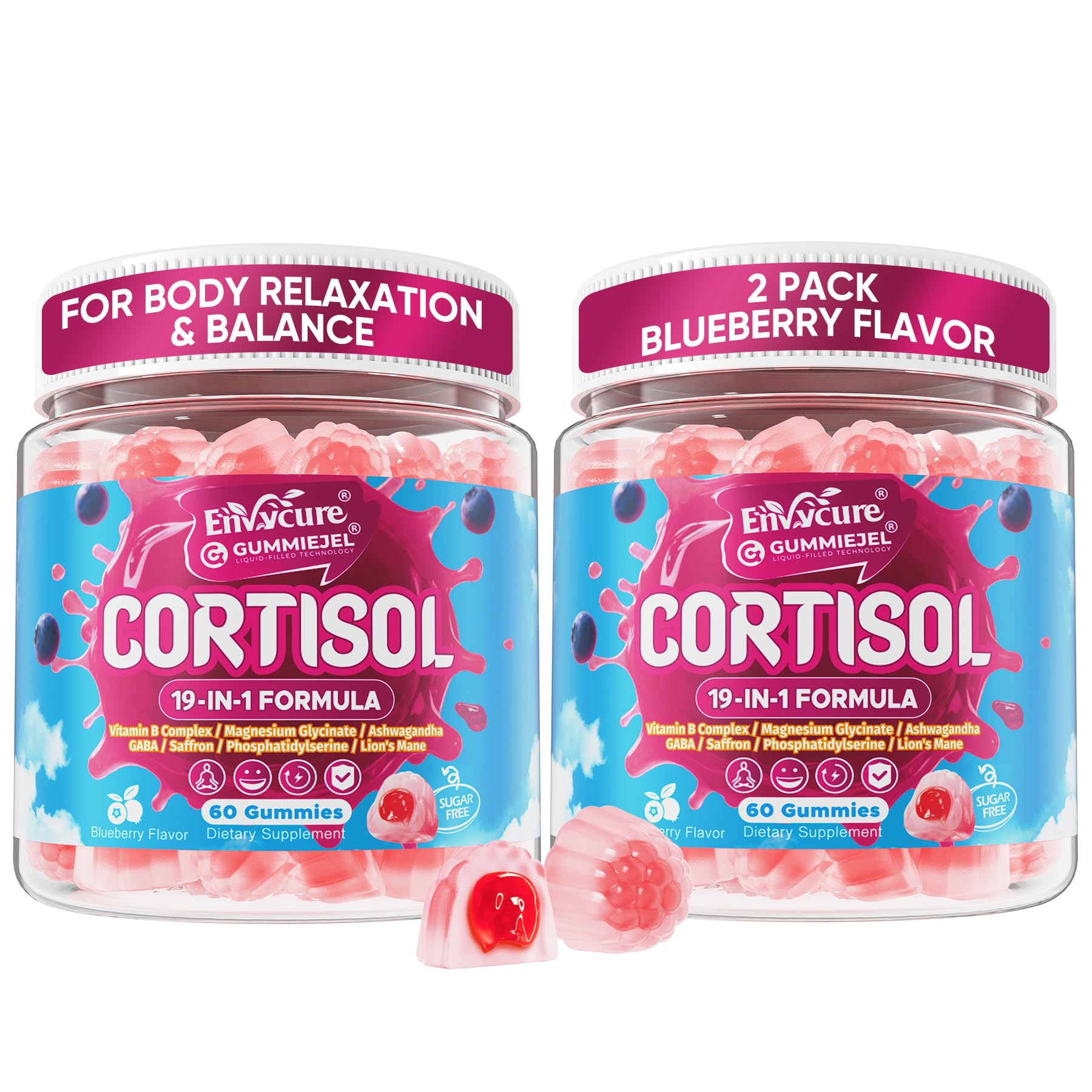 EnvyCure Cortisol Gummies for Women & Men 120 Count