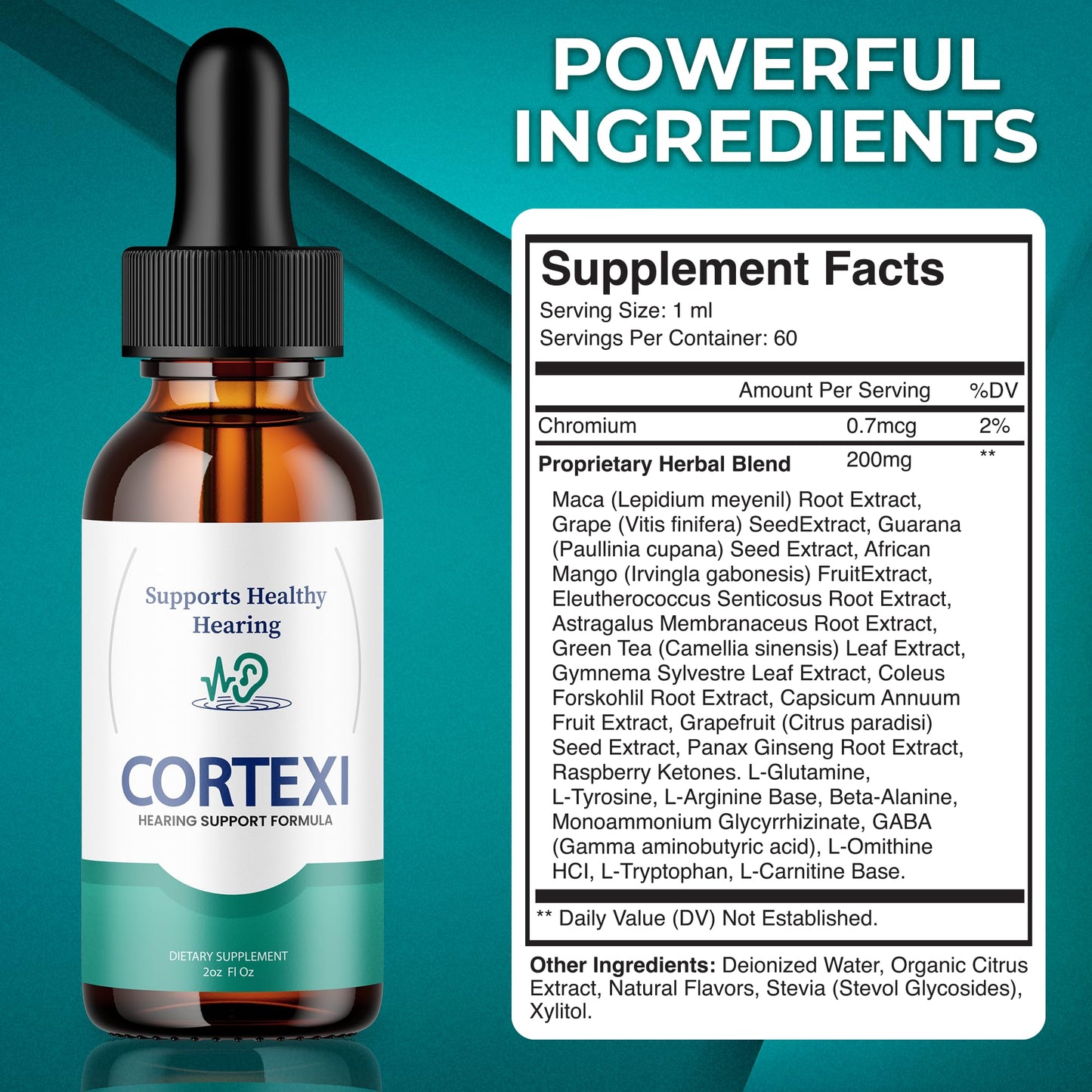 Purvia Cortexi Tinnitus Treatment Hearing Support Capsule 1 Count