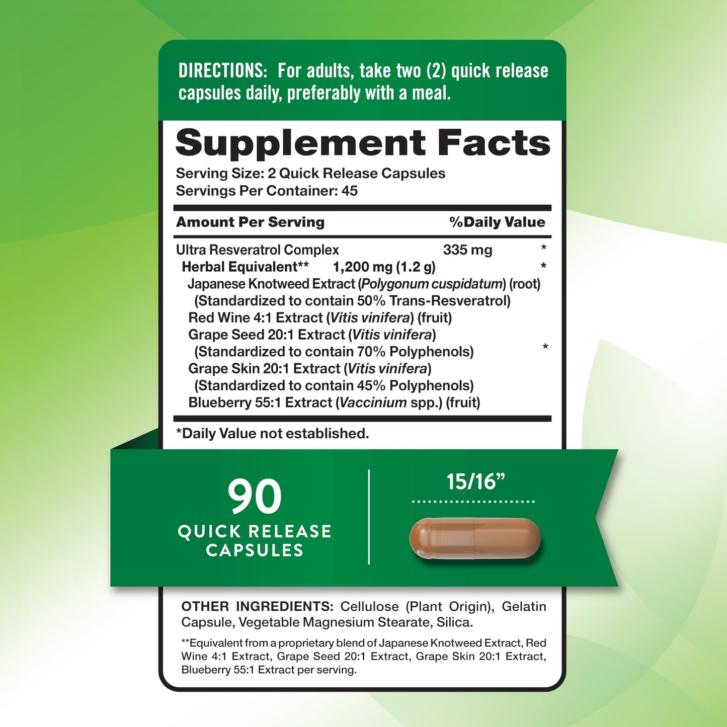 Nature's Truth Resveratrol Complex Capsules 90