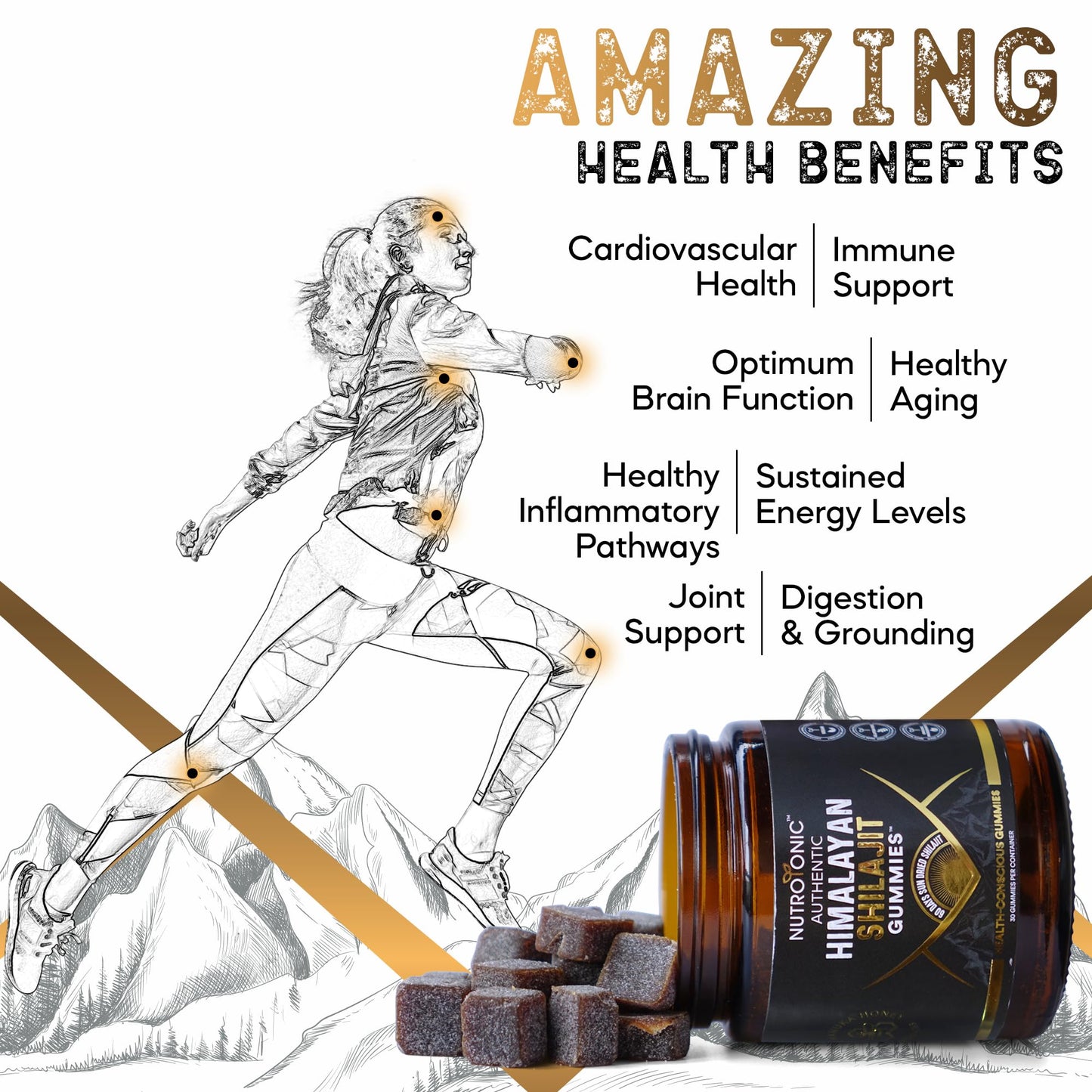 NutroTonic LLC Organic Shilajit Gummies 90 Count