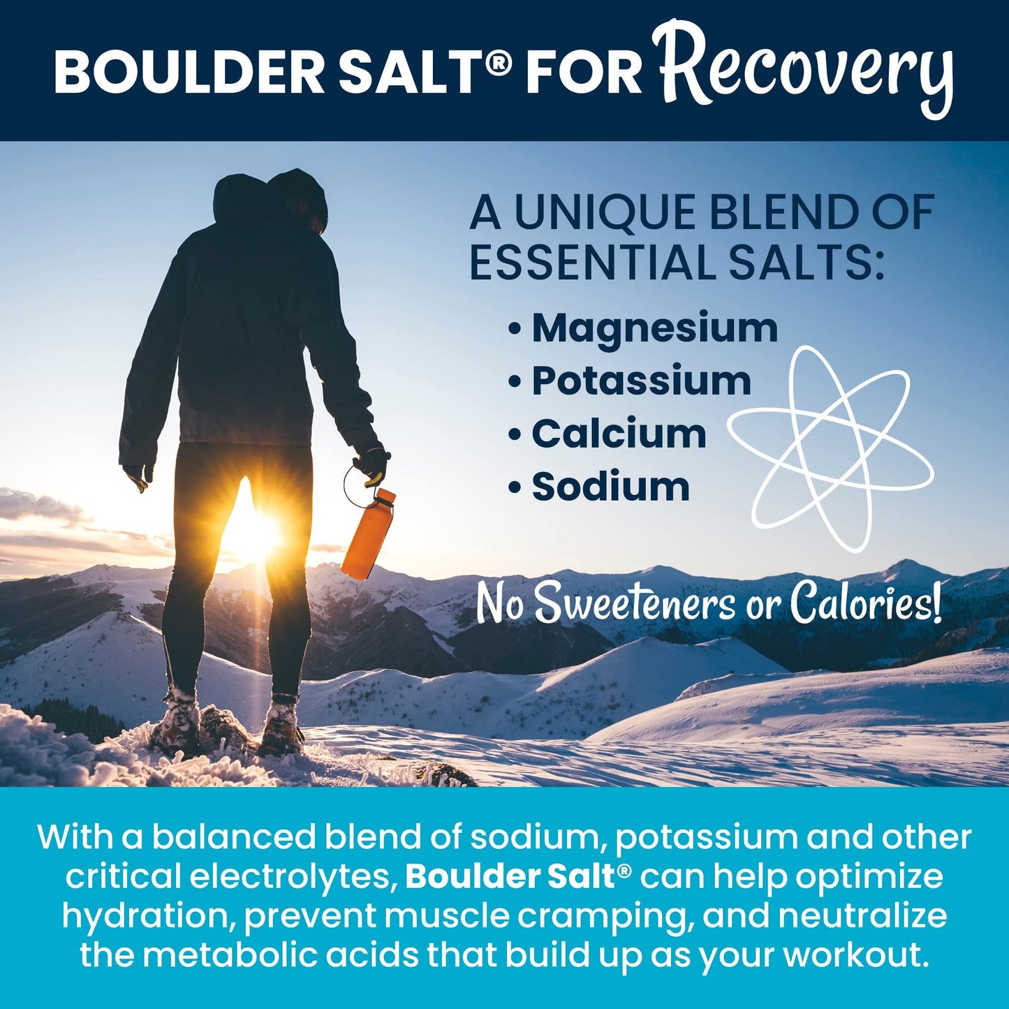 Boulder Salt Performance Health Taste Low Sodium Potassium Magnesium Salt Substitute Electrolyte Salt Powder Unflavored 20oz