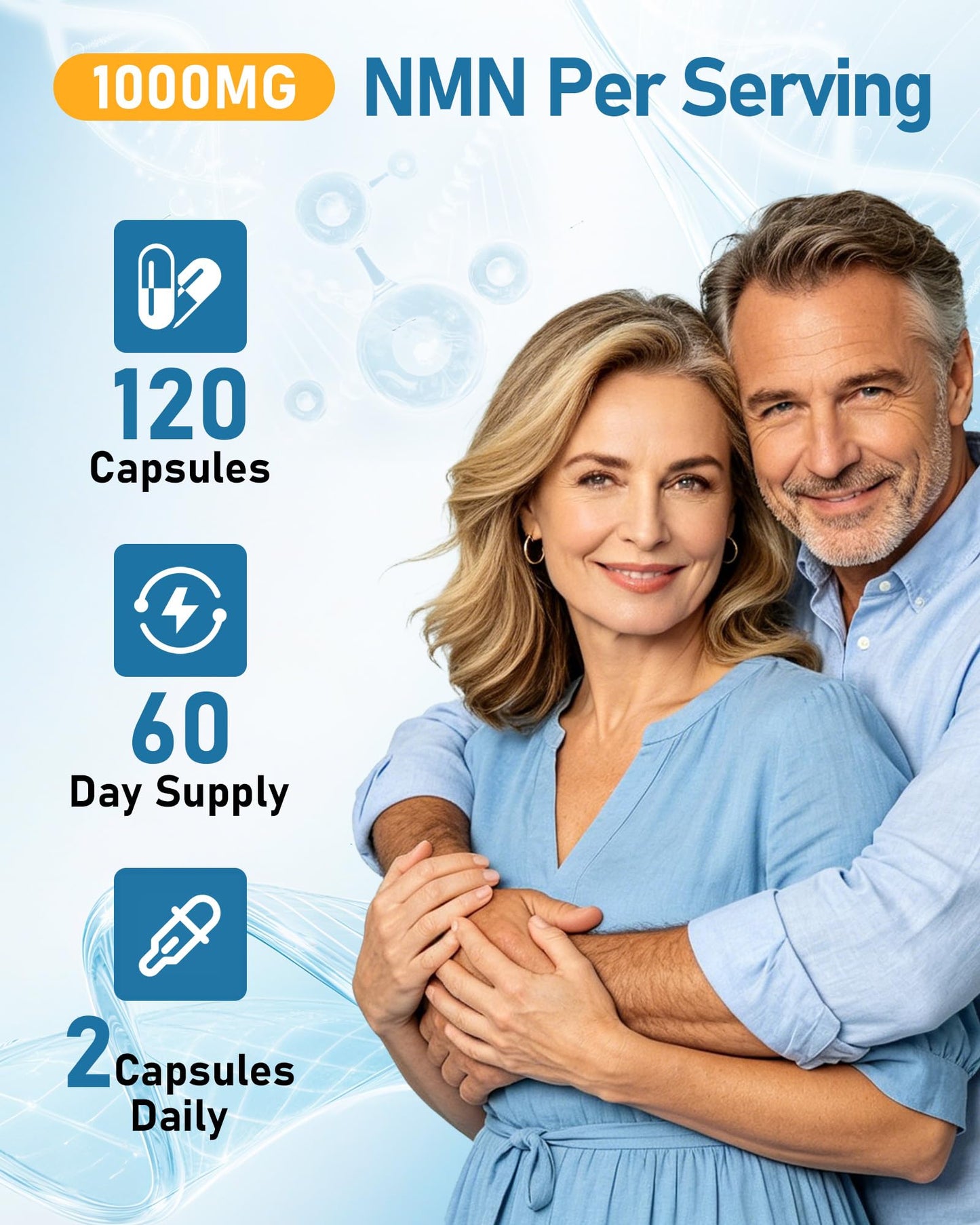SRUKEARIE NMN Supplement, 4-in-1 Liposomal NMN 1000mg with Resveratrol, TMG & Quercetin – NMNH Alternative & NAD+ Precursor for Men & Women – Supports Cellular Energy & NAD+ Levels, 120 Capsules