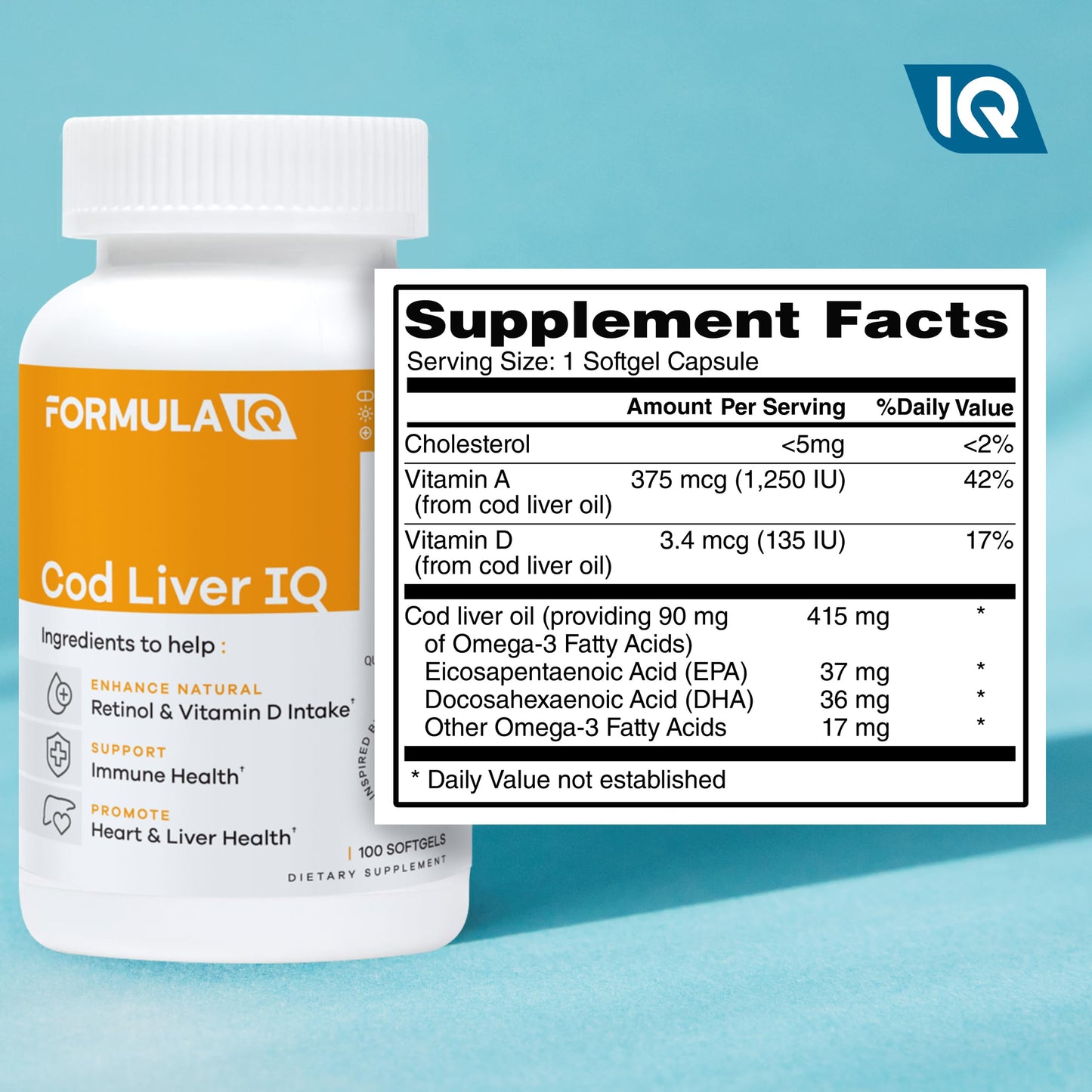 FIQ Cod Liver Oil Softgels 100 Softgels