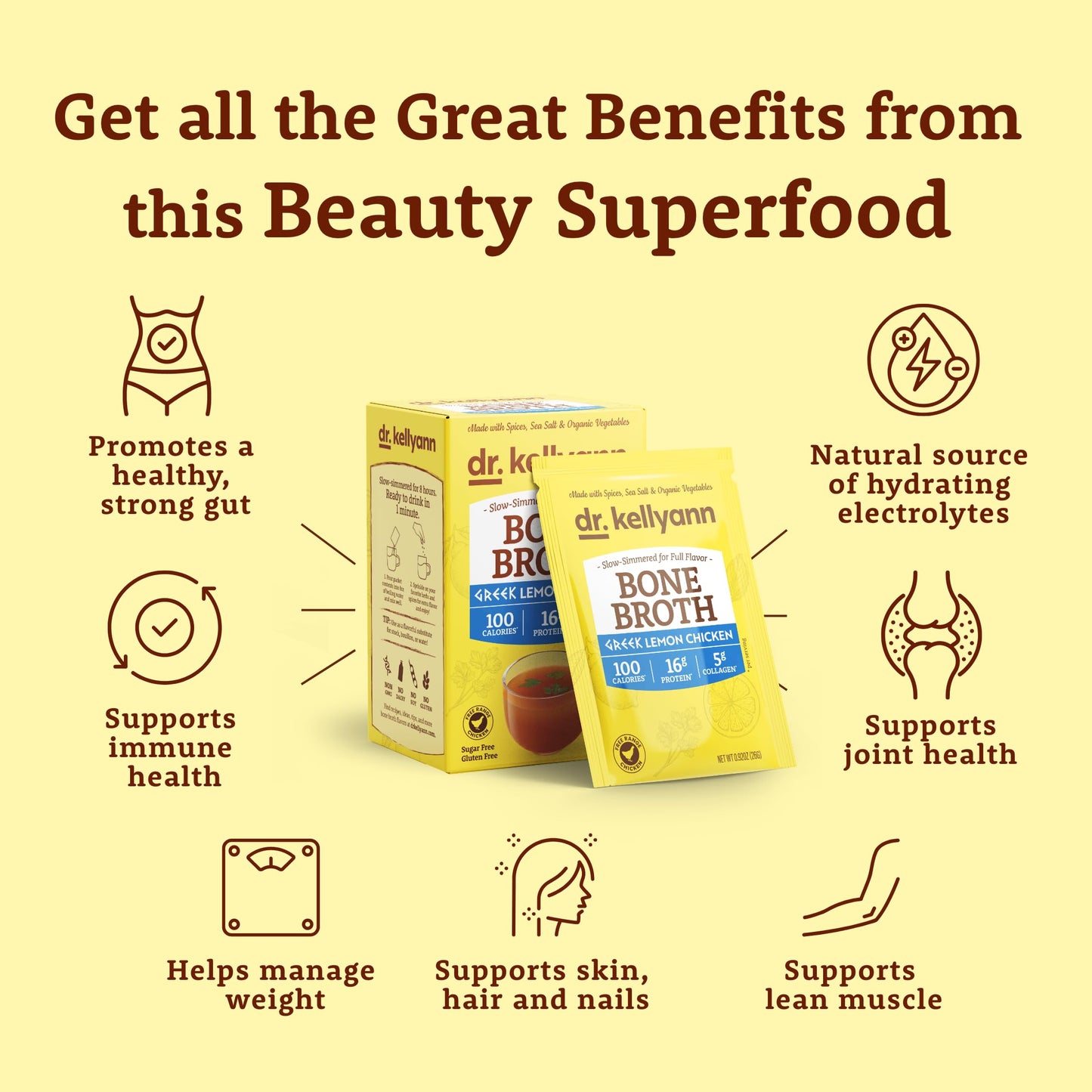 Dr. Kellyann Greek Lemon Bone Broth Powder 0.65
