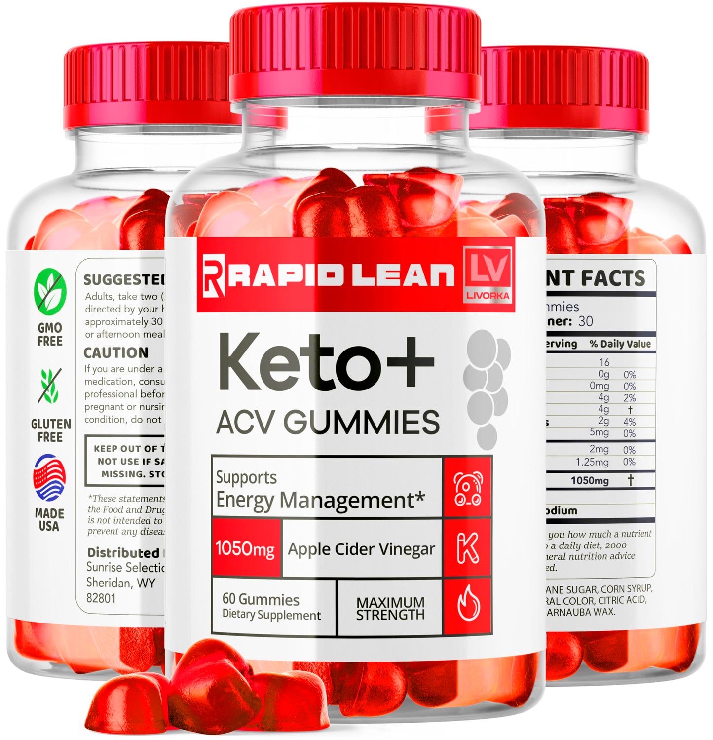 LIVORKA Rapid Lean Keto ACV Gummies, 60 Gummies