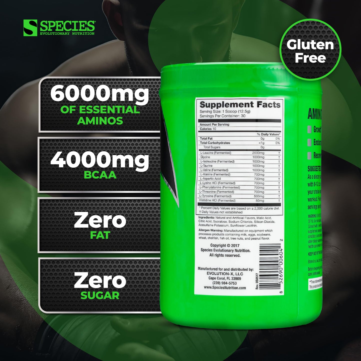 Species Nutrition Amino Evolved EAA & BCAA Powder, 1 Ounce