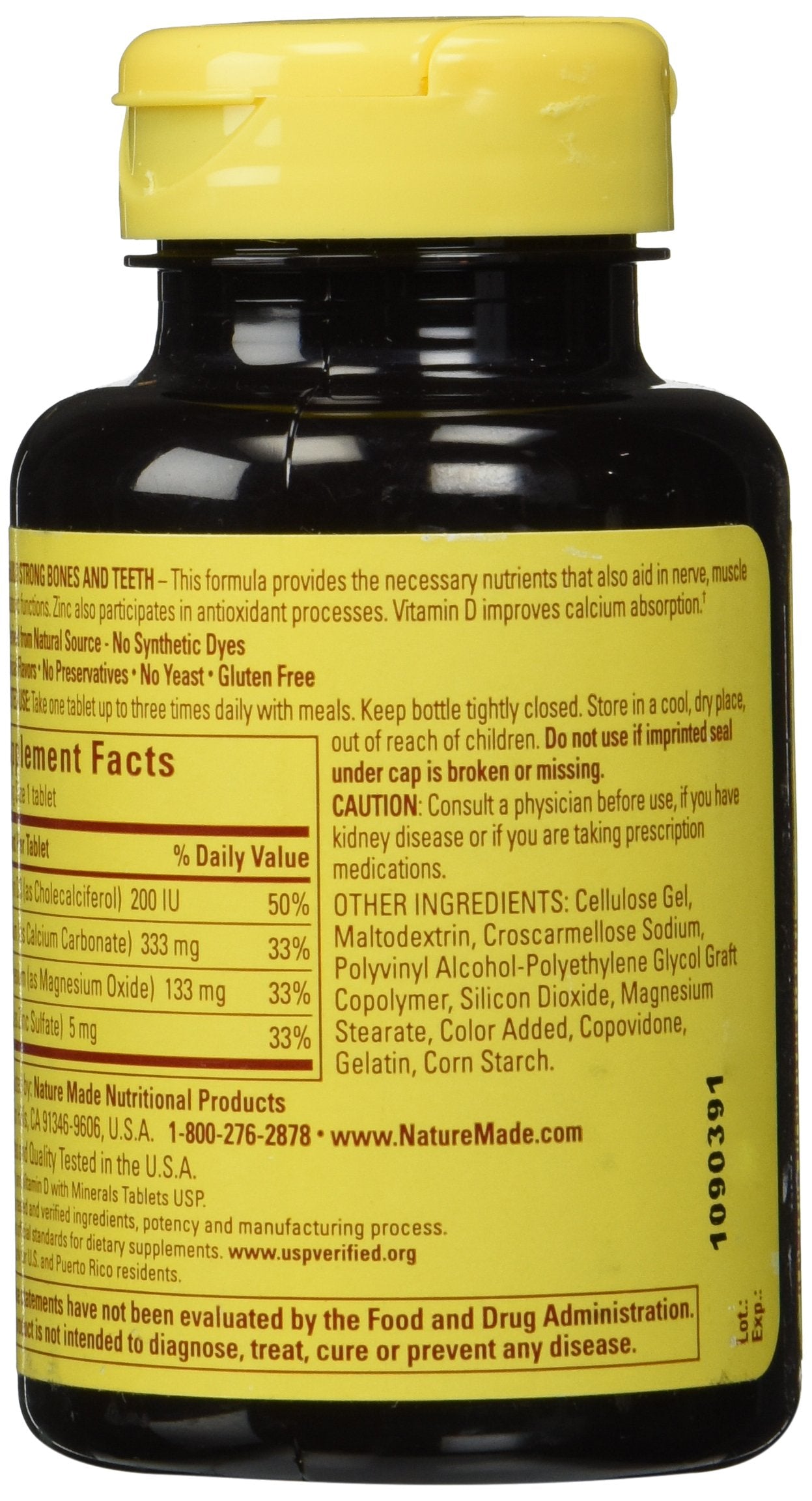 Nature Made Calcium Magnesium & Zinc Tablets, 100 Tablets