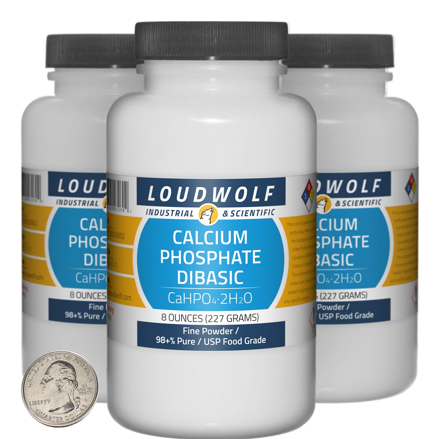 Loudwolf Calcium Phosphate Dibasic Powder, 24 oz per Bottle, 3 Bottles