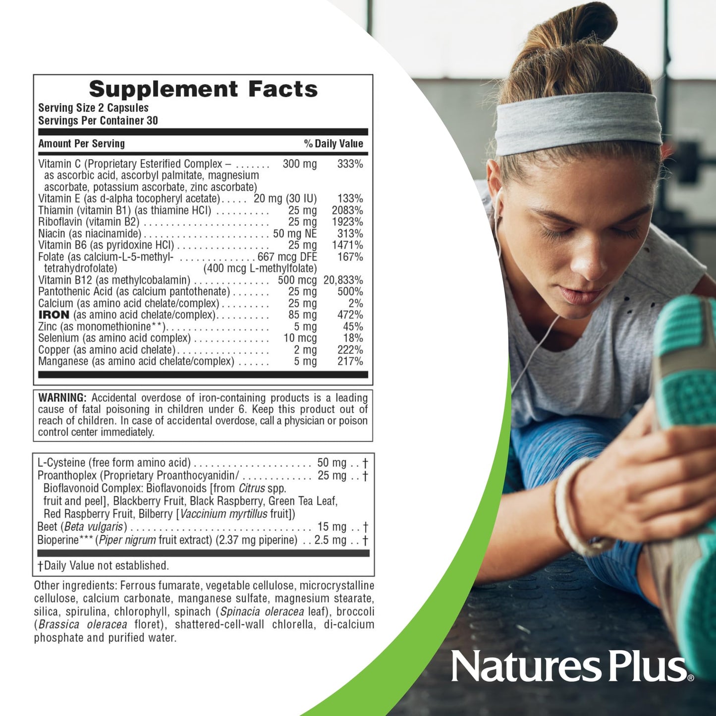 NaturesPlus Hema-Plex Iron 60 Fast-Acting Capsules