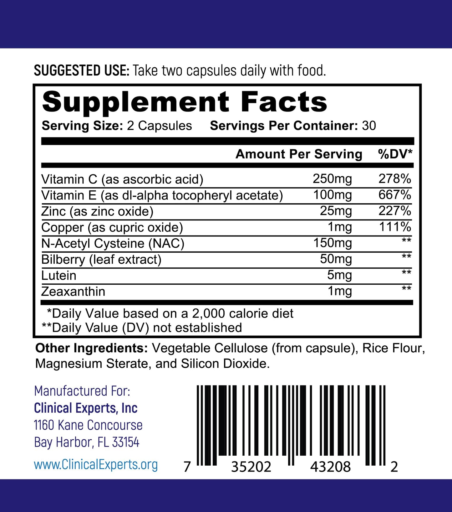 Navan EyeRx Antioxidant AREDS 2 Eye Vitamins & Minerals Capsule 60 Count