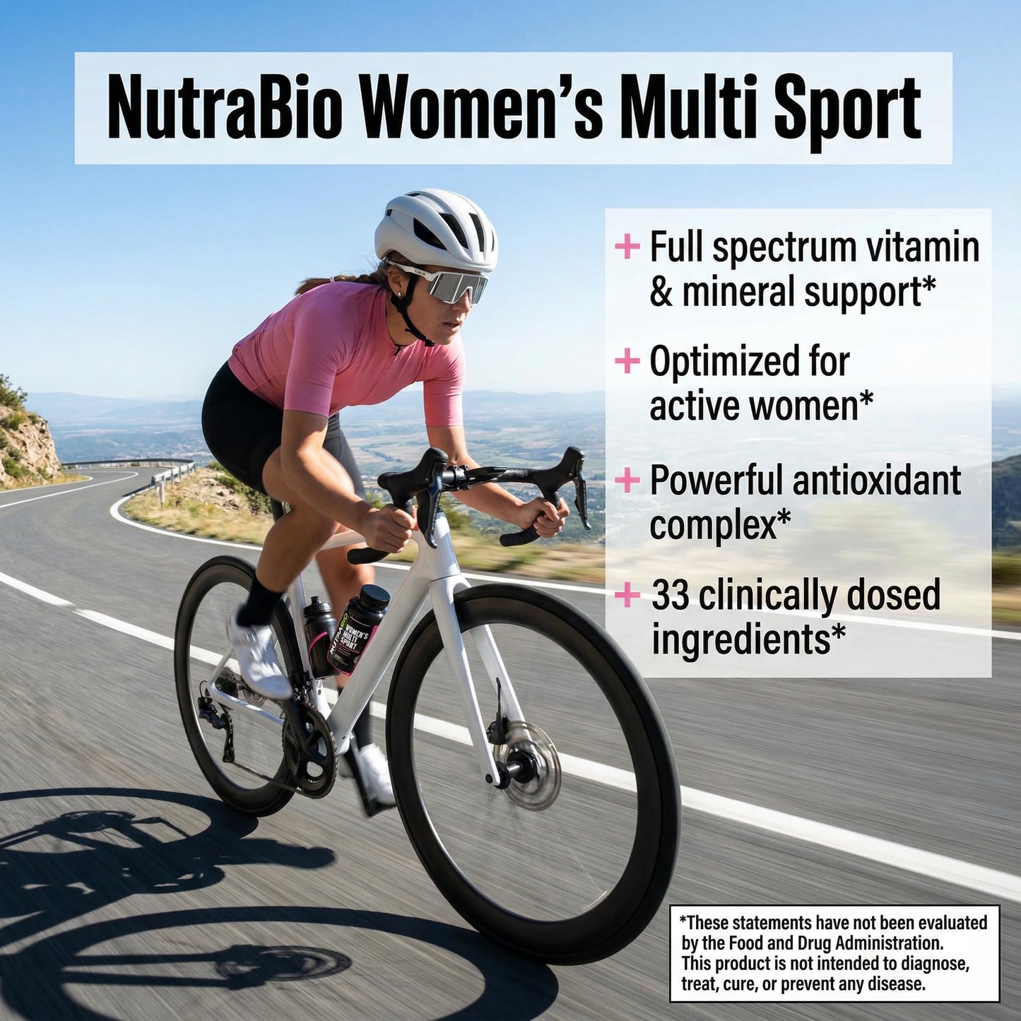 NutraBio Multisport for Women - Womens MultiVitamin - 33 Vitamins, Minerals, Micronutrients - Rich in Antioxidants - Supports Peak Athletic Performance, Energy, Metabolism, Capsule 120