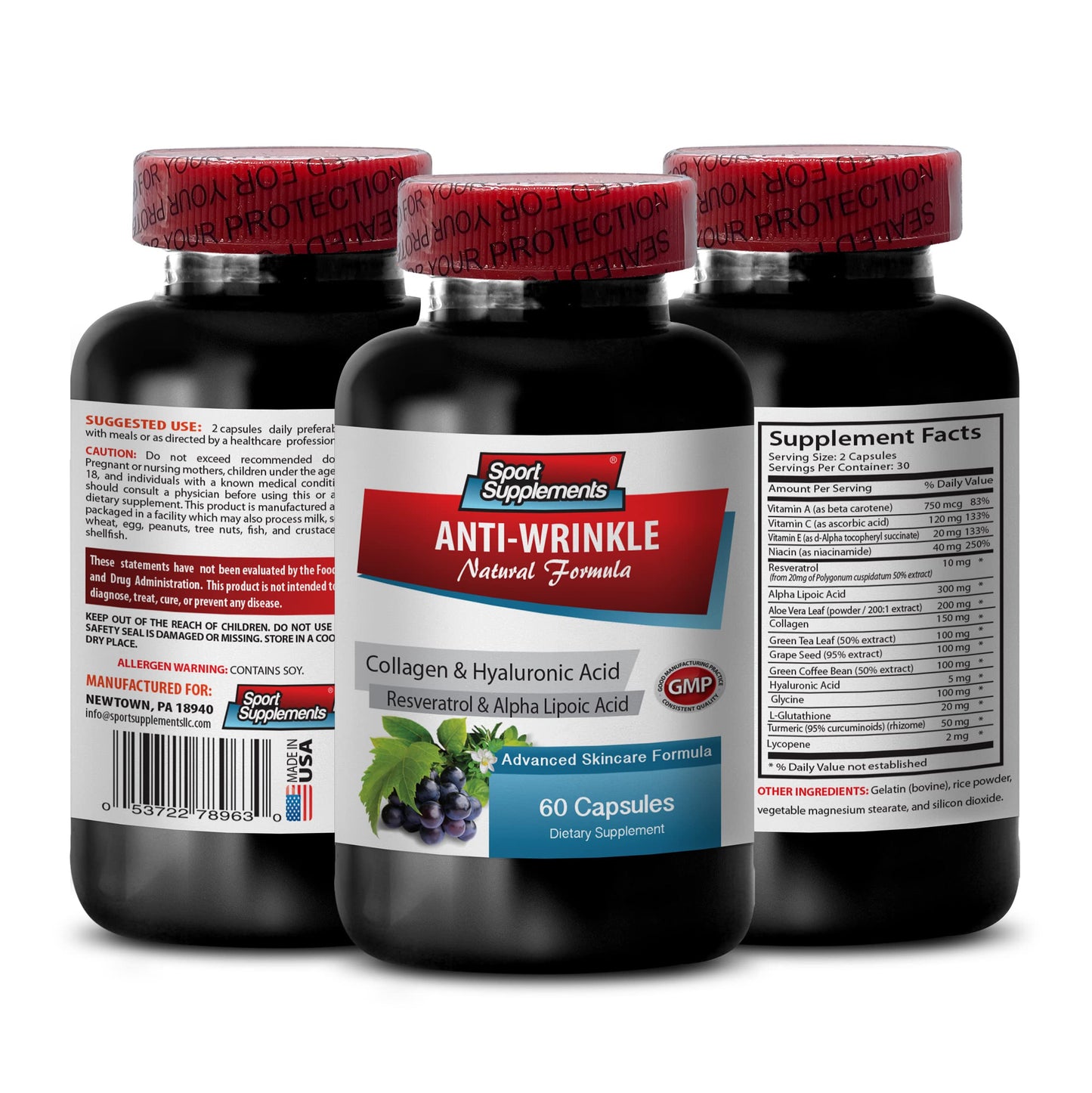 Sport Supplement Resveratrol Capsule 60 Count