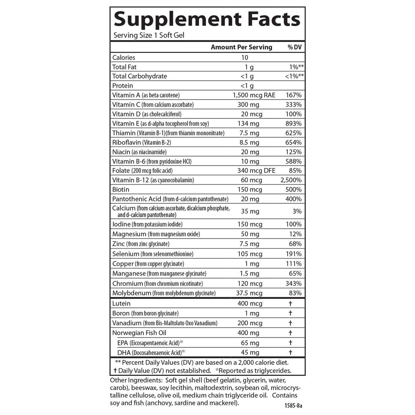Carlson Multi + Omega-3 Fish Oil Softgels 60