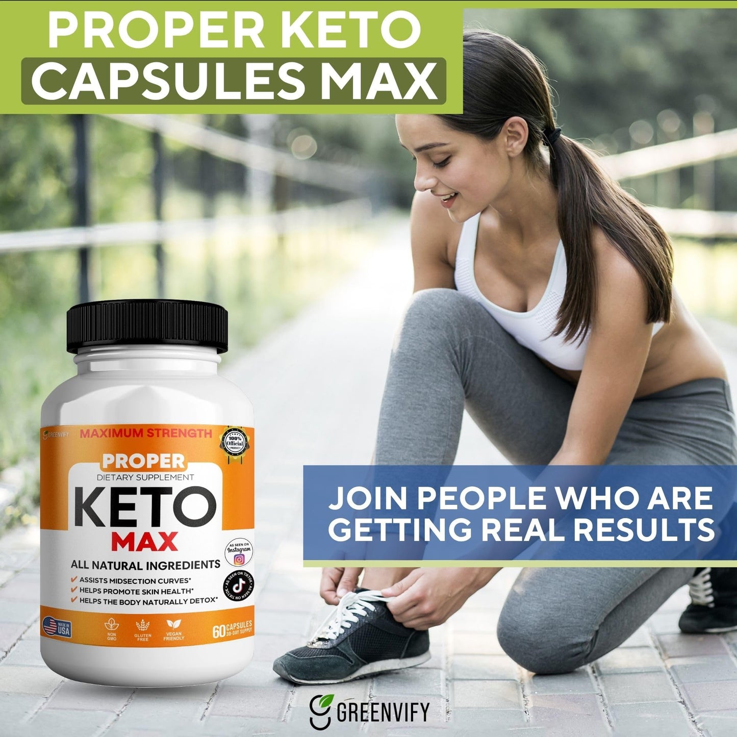 GREENVIFY Proper Keto Max Dietary Supplement 60 Capsules