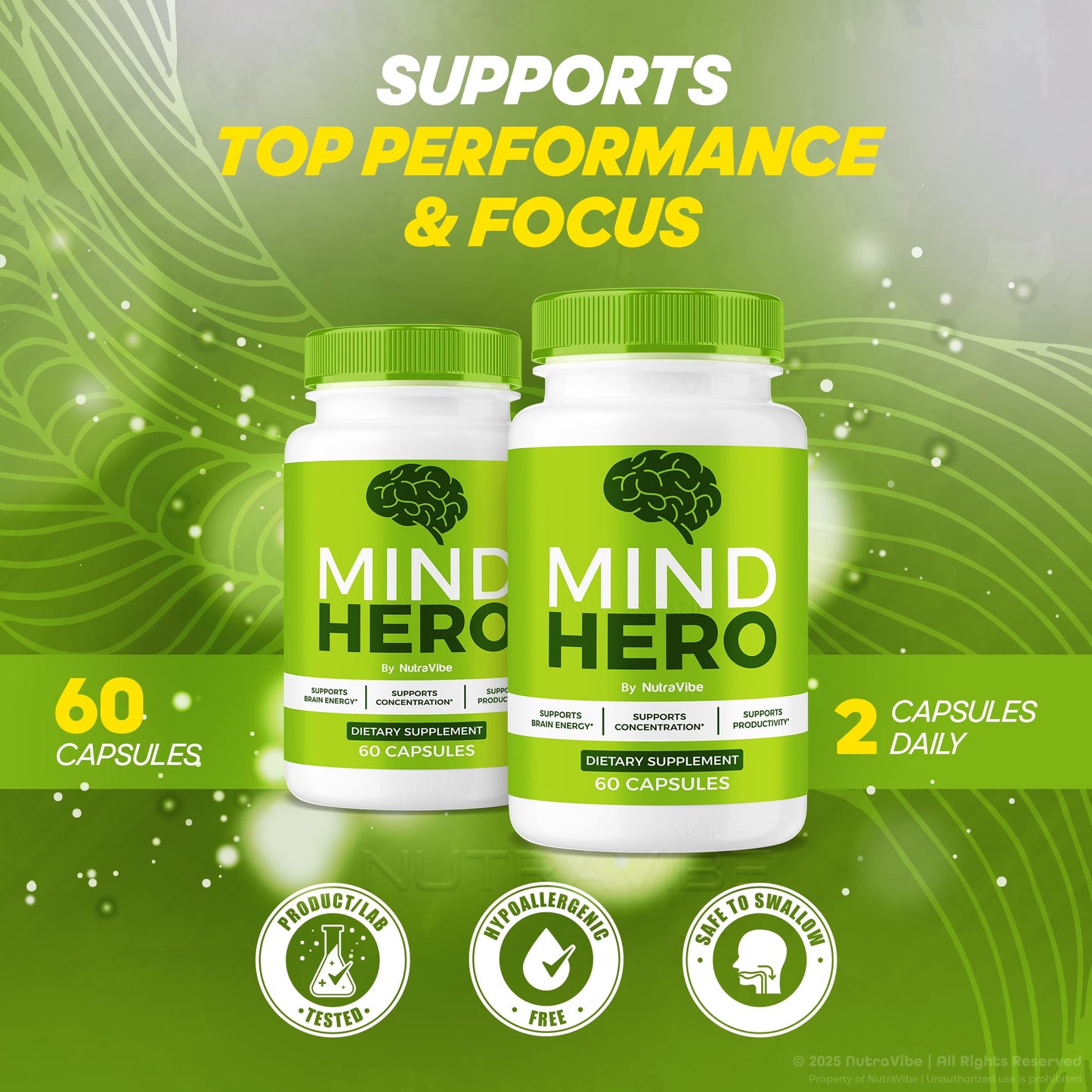 NutraVibe Mind Hero Capsules 180 Capsules