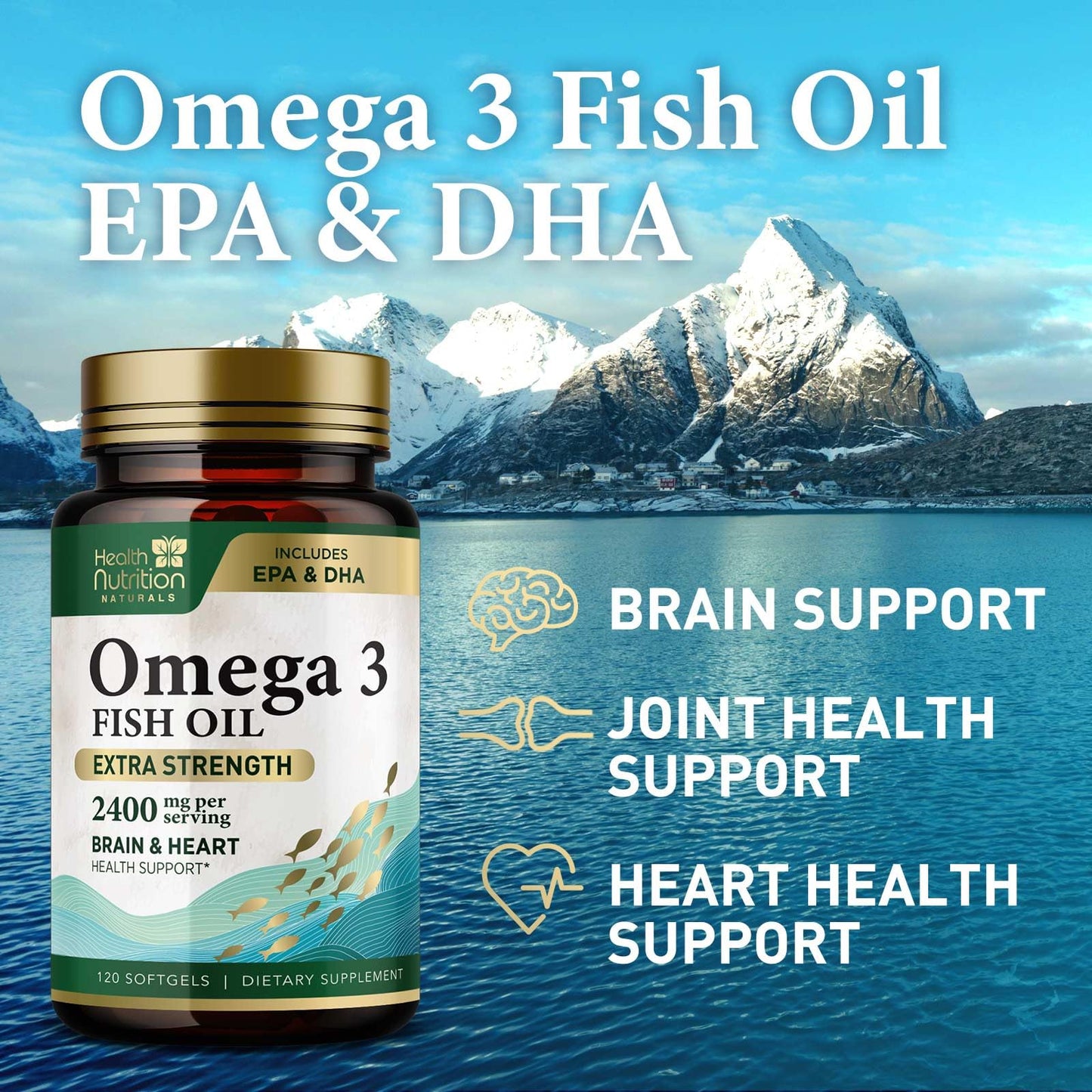 Health Nutrition Naturals Omega-3 Fish Oil Softgels 120