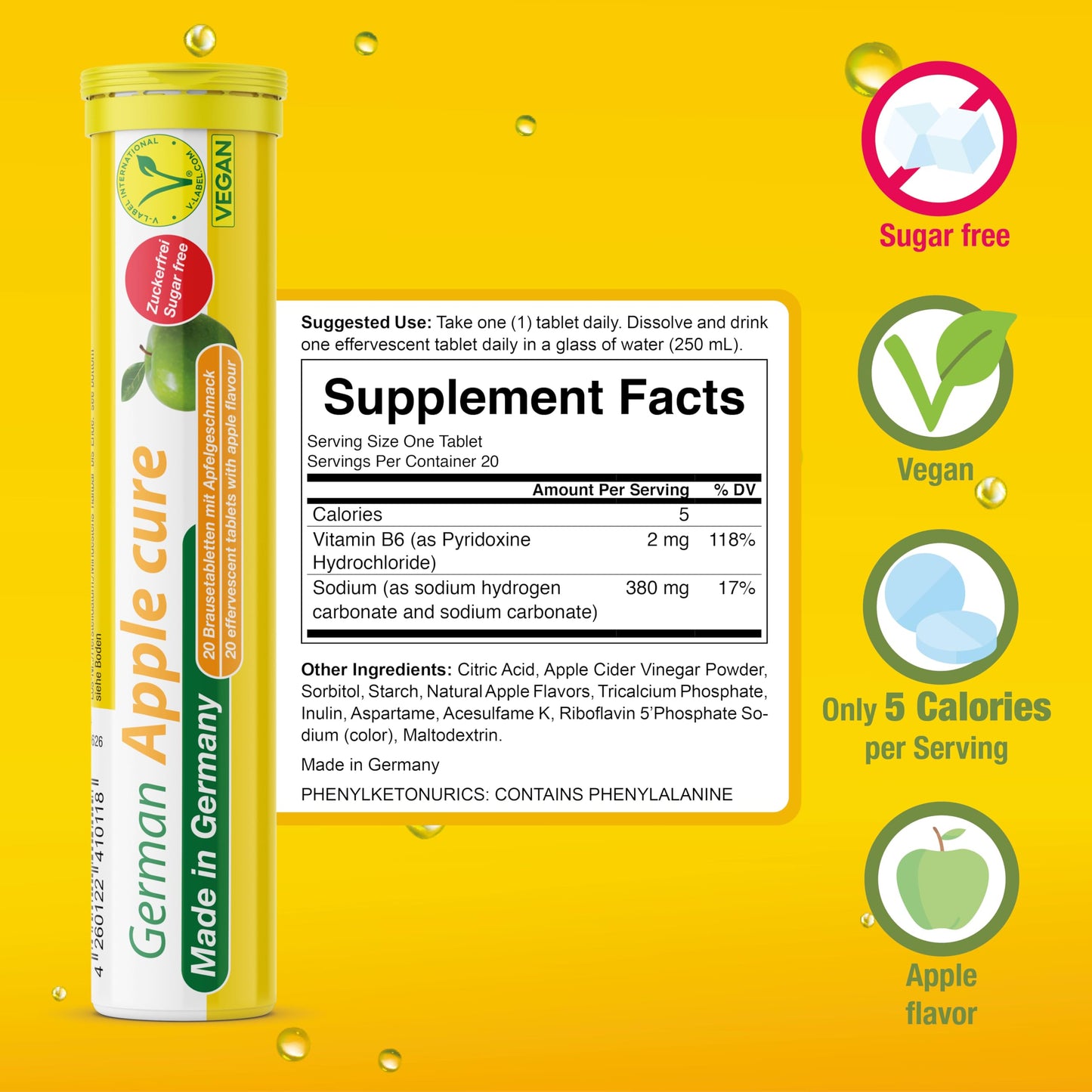 T&D German Apple Cure 40 Tablets