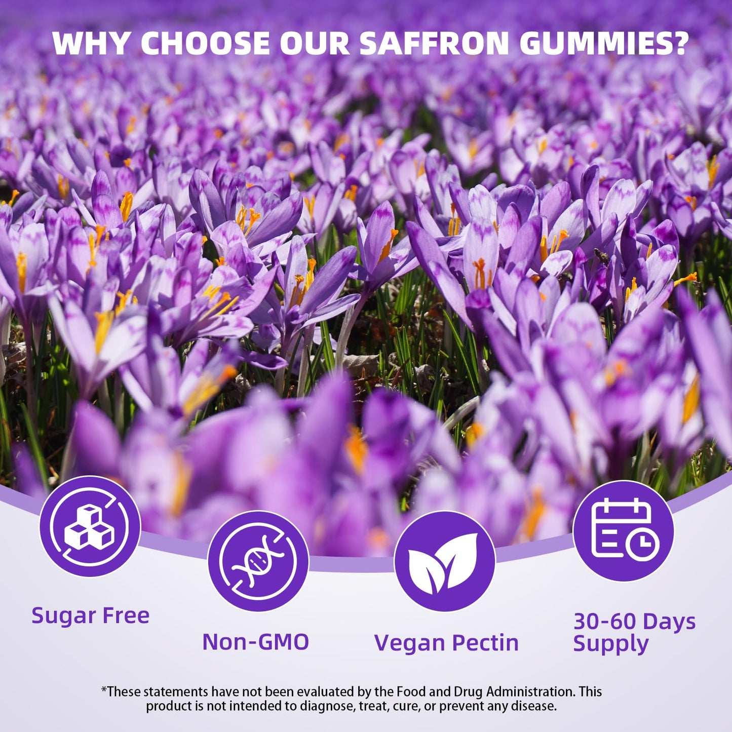 Mchokuu Saffron Supplement Gummies, 60 Count