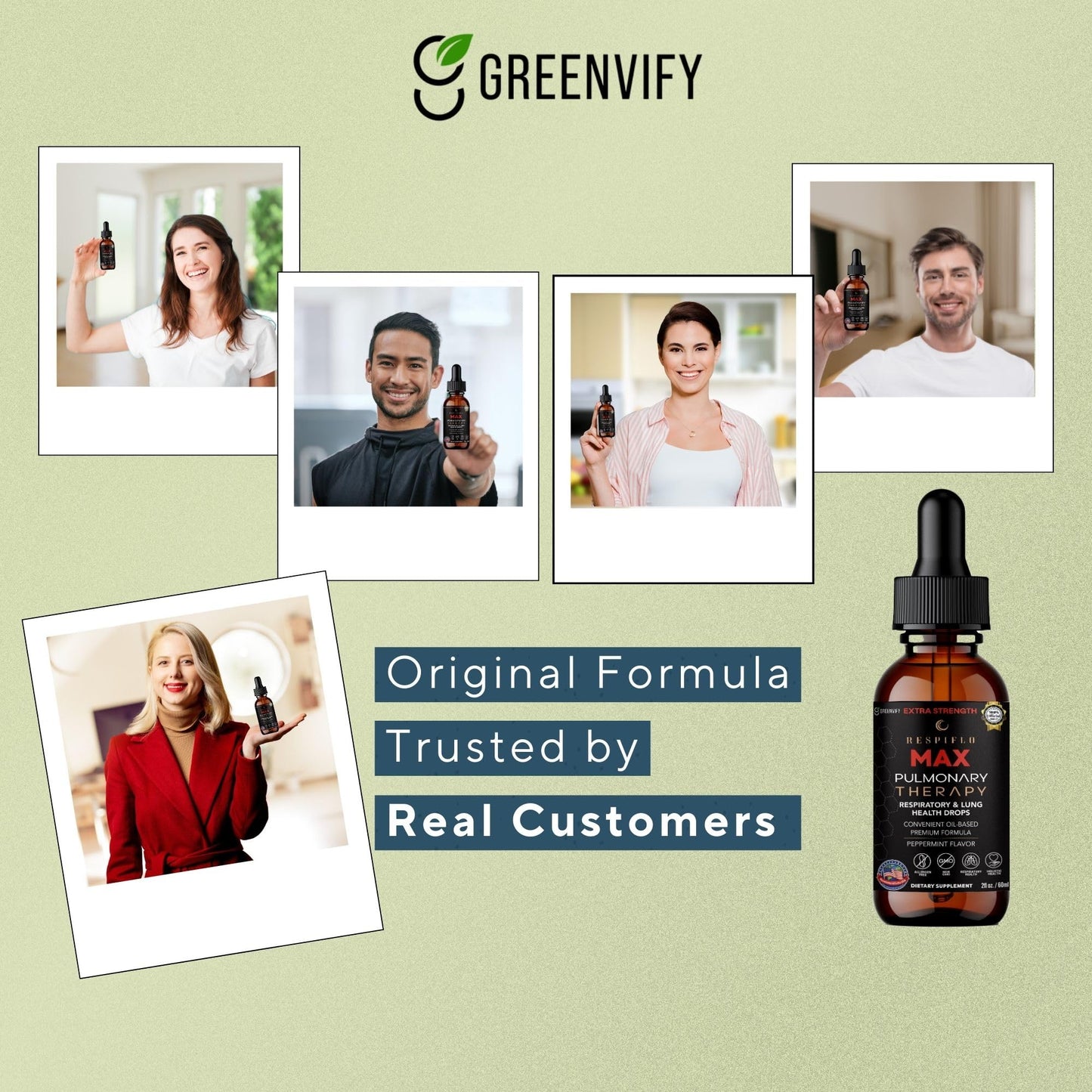 GREENVIFY Respiflo MAX Pulmonary Therapy Respiratory & Lung Health Drops 60 Capsules