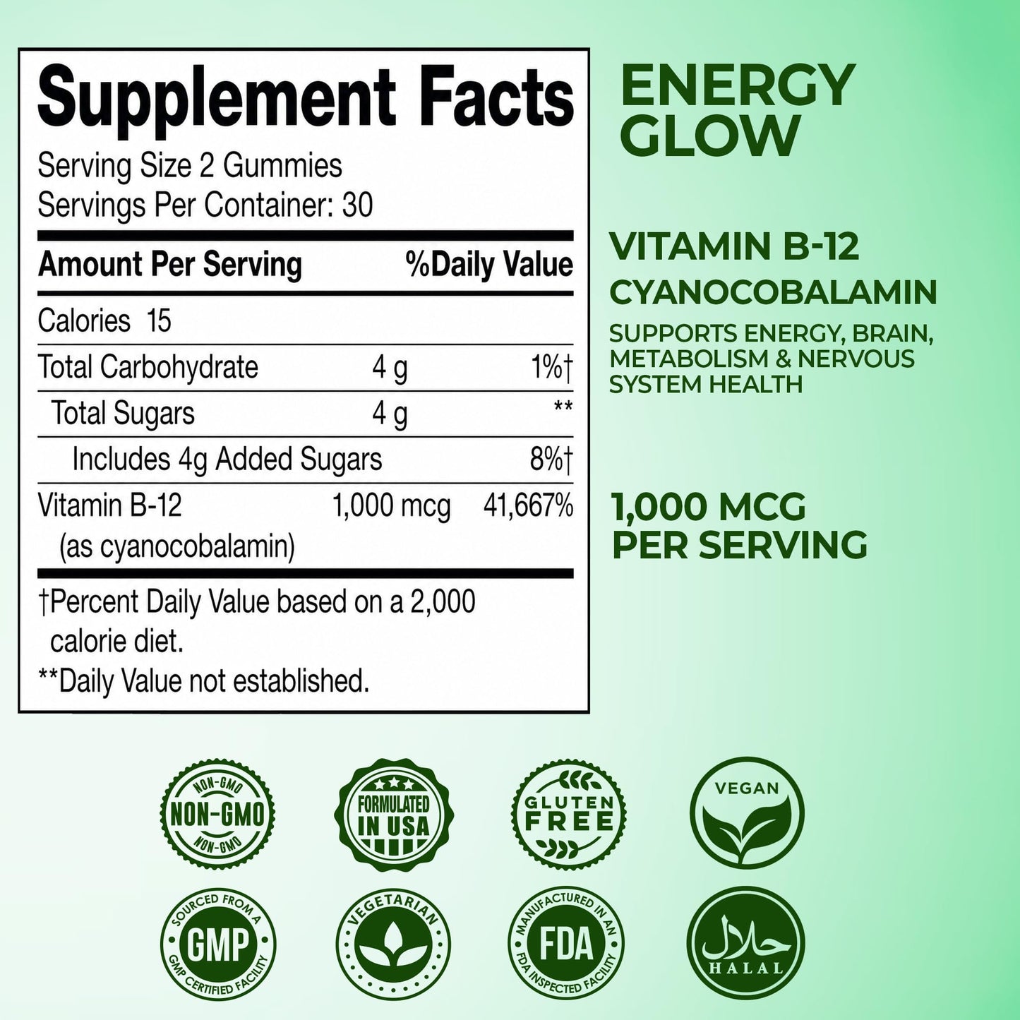 Prebiolume Vitamin B12 1000 mcg Capsule, 30 Count
