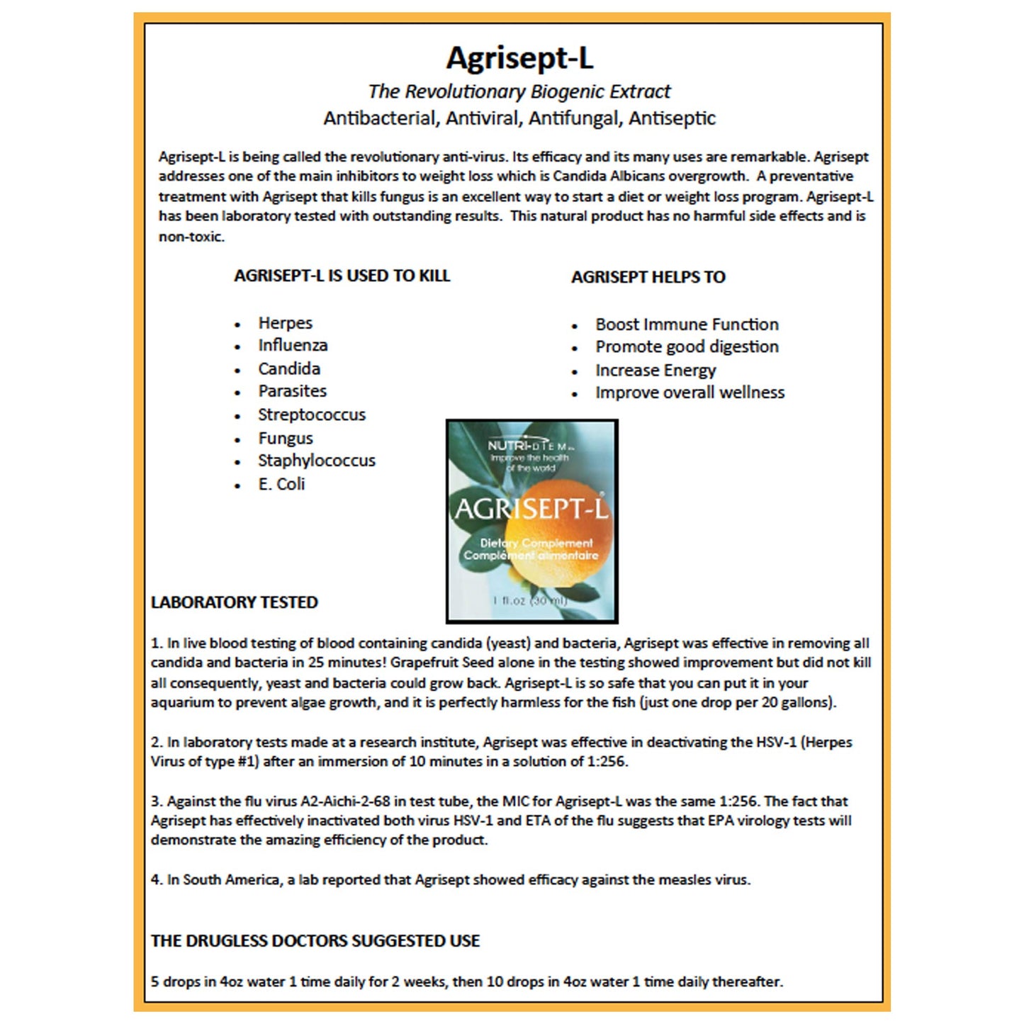 Nutri-Diem Inc. Agrisept-L / Agrumax Capsule 1 Count