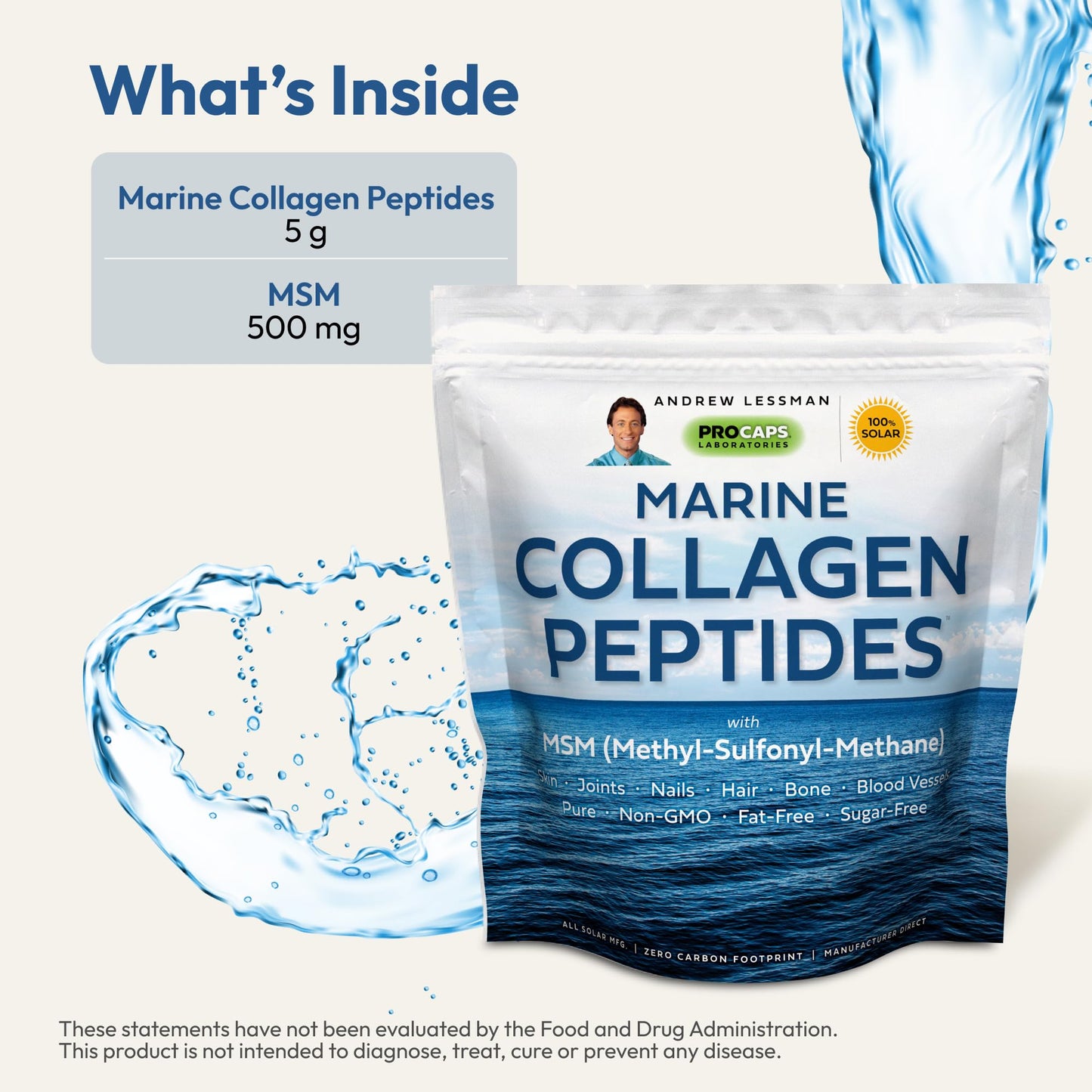 Andrew Lessman Marine Collagen with MSM Powder 120 Servings