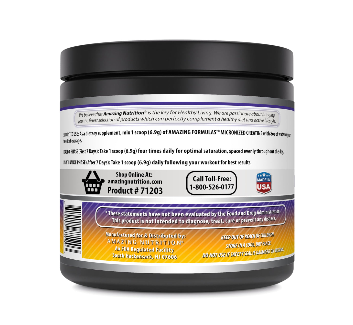 Amazing Nutrition Micronized Creatine Monohydrate Powder, 1 oz