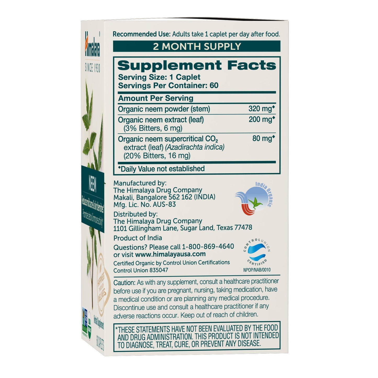 Himalaya Neem Systemic Purifier Capsules 60 Count
