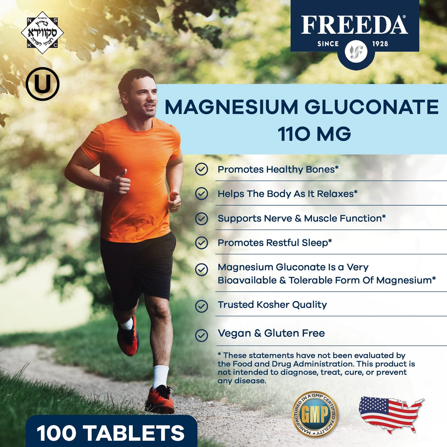 FREEDA Magnesium Gluconate 100 Tablets