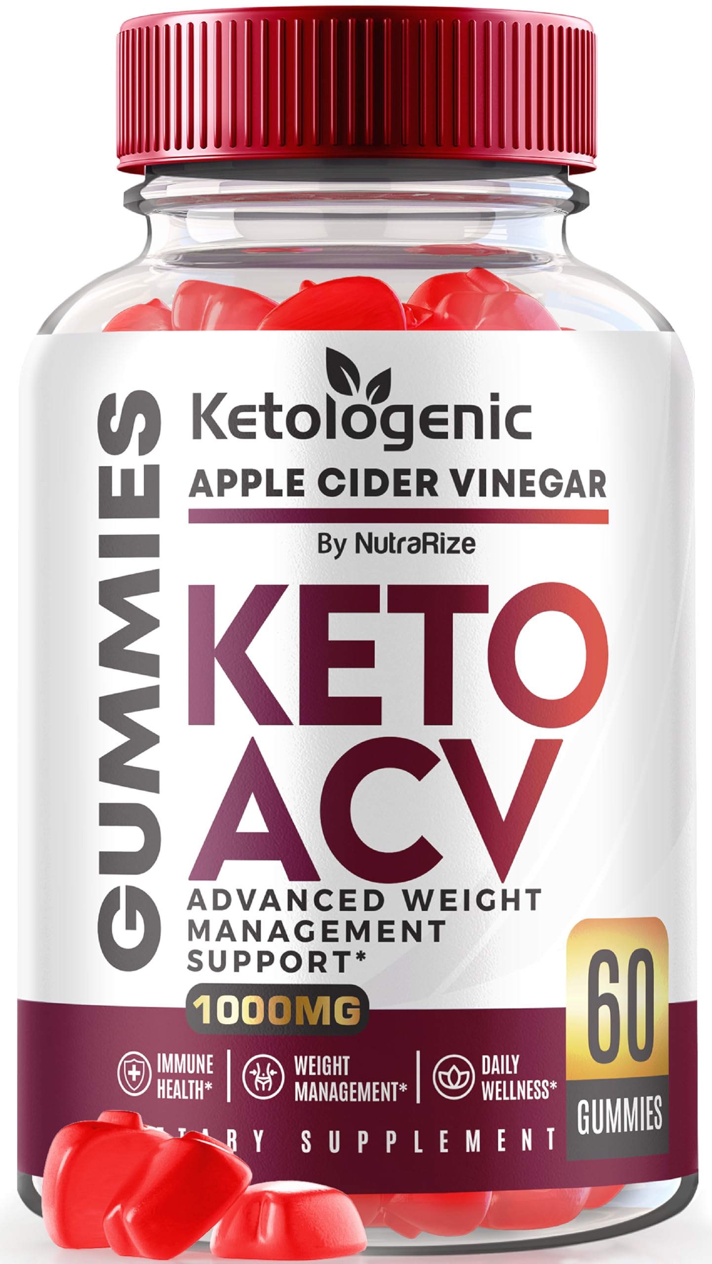 NutraRize Ketologenic Keto ACV Gummies 60 Count