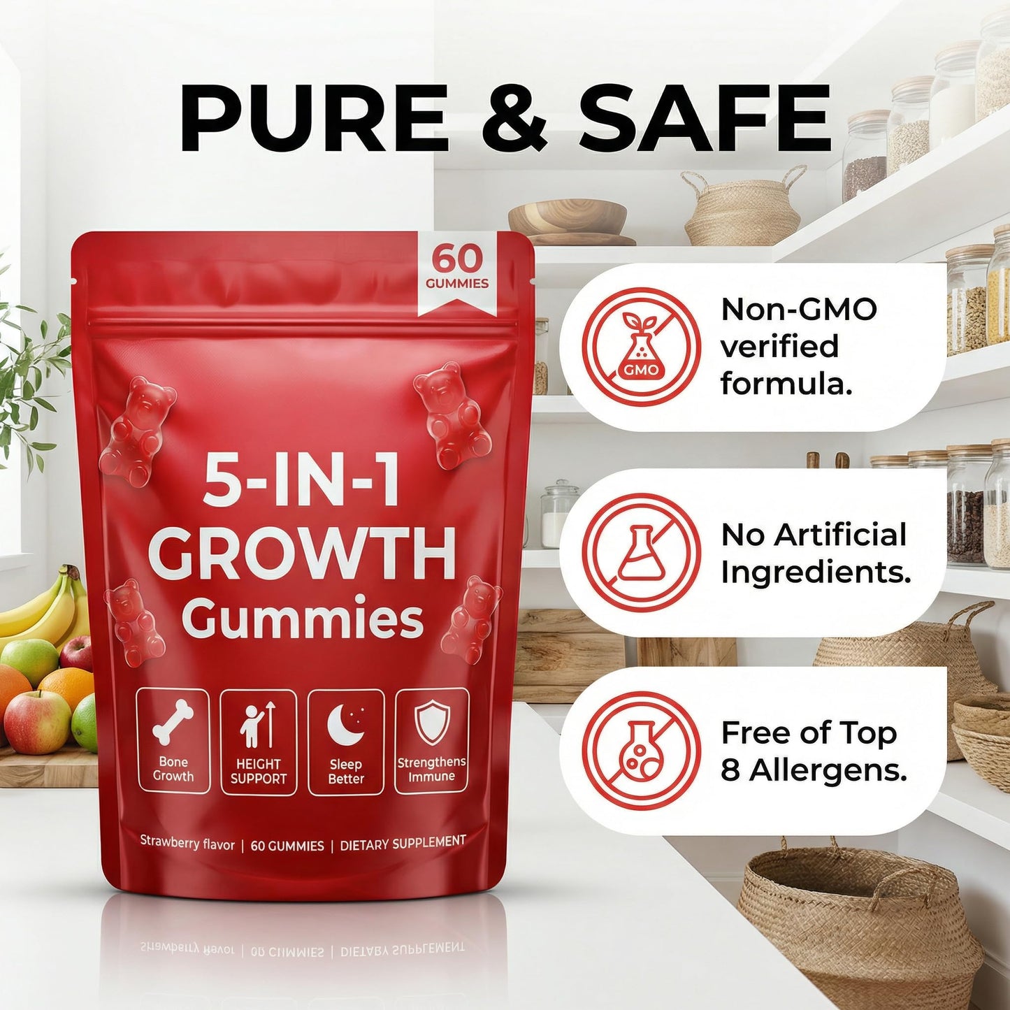 BERSEG 5-in-1 Growth Gummies 60-count
