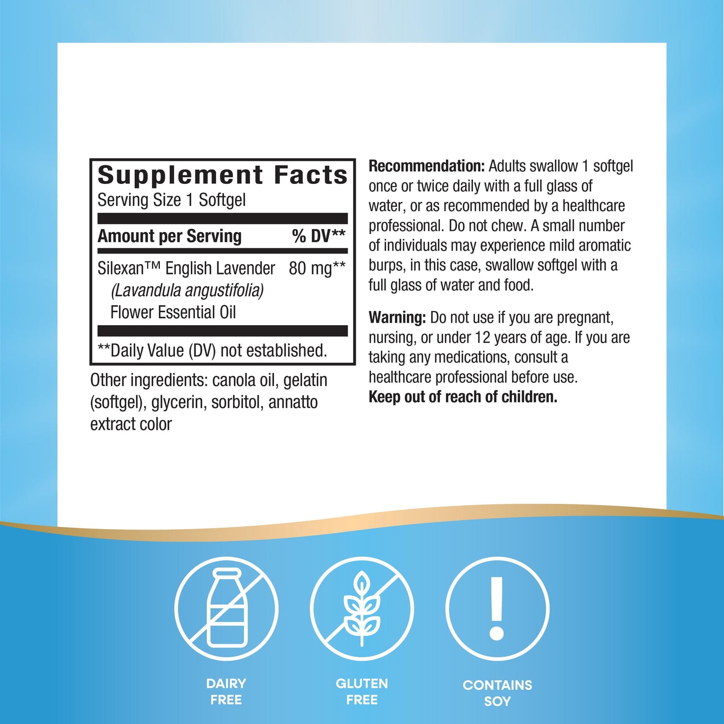Nature's Way CalmAid Lavender Oil Supplement for Calm & Stress Support, Clinically Studied Silexan Lavender Oil, Non-Drowsy Softgels, 90 Count