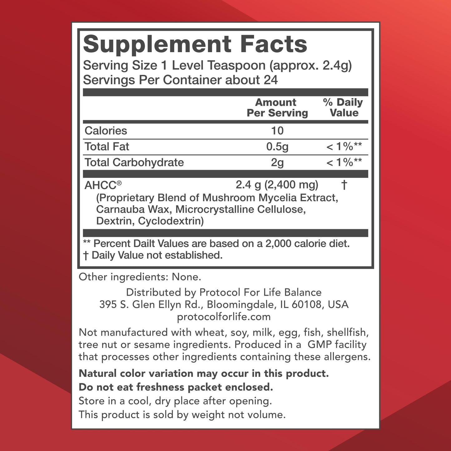 Protocol for Life Balance AHCC Powder, 2 oz