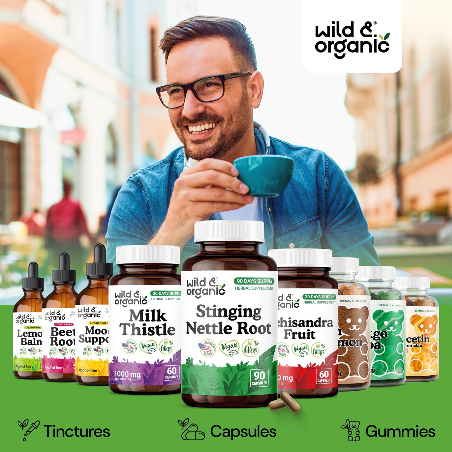 Wild & Organic Stinging Nettle Root Capsules 90 Capsules