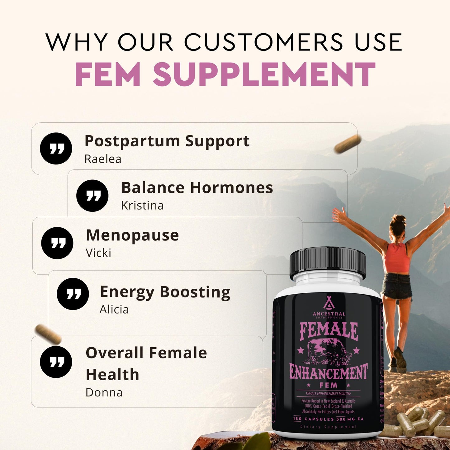 Ancestral Supplements Primal Beef Organ Supplement for Women Capsule 180