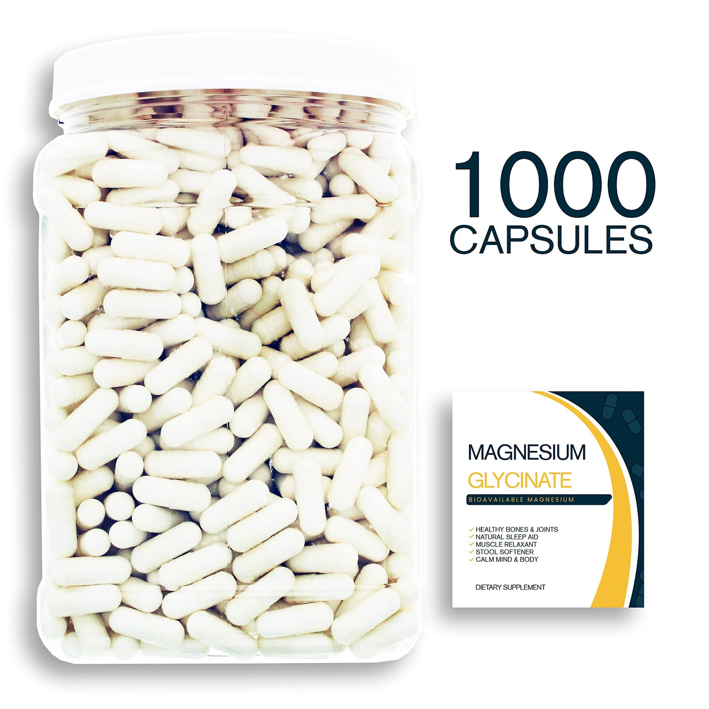 Bulk Buy Magnesium Glycinate Capsules, 1000 Count