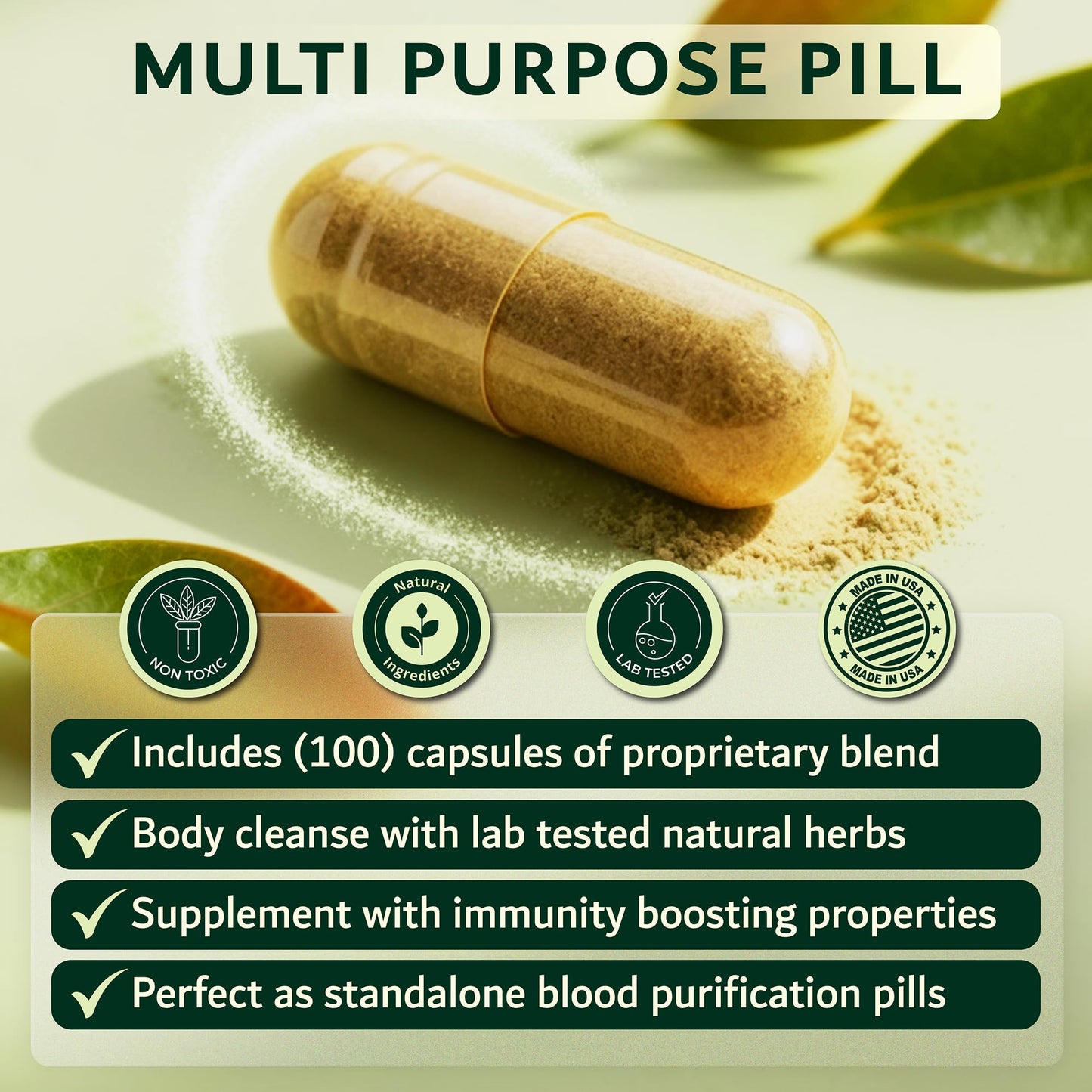 Dimmak Herbs Blood Purifier & Lymphatic Cleanse 100 Capsules