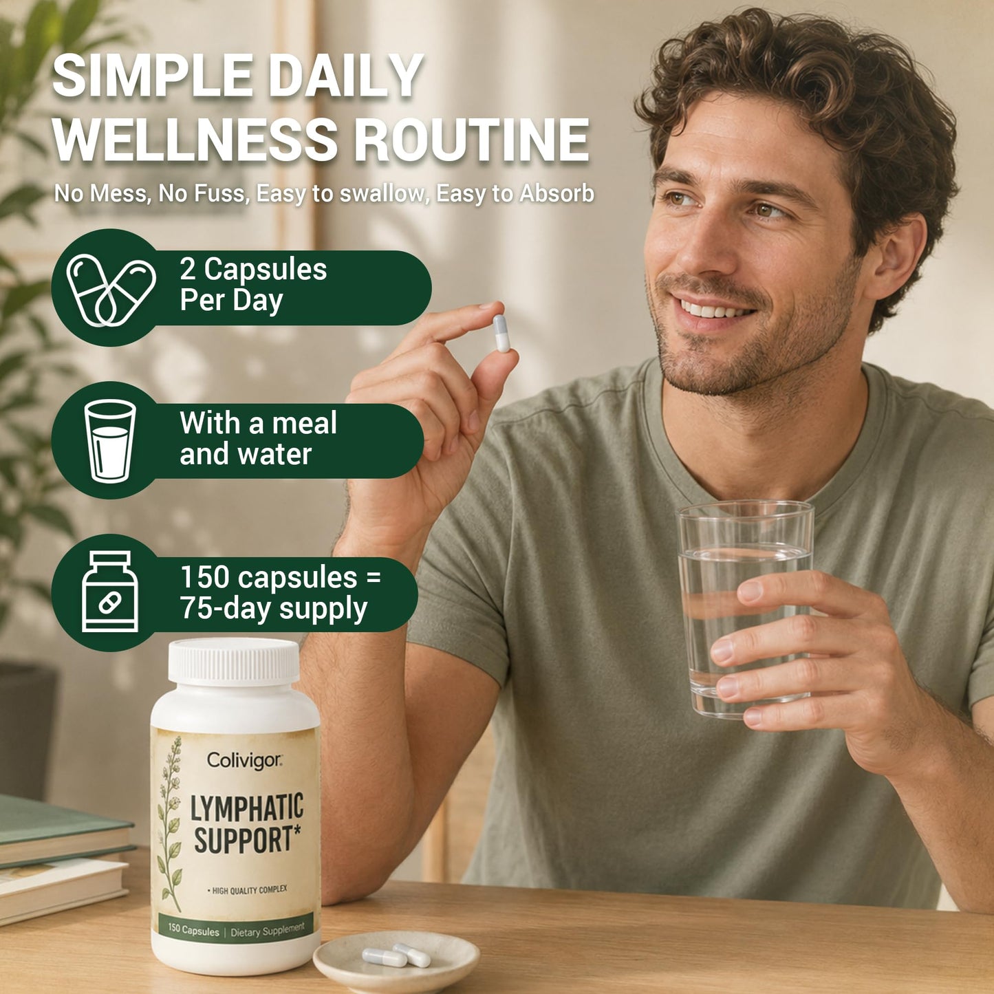 Colivigor Lymphatic Drainage Supplements Capsules, 150 Capsules