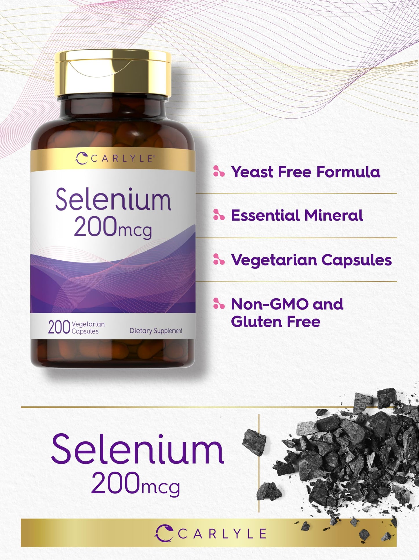 Carlyle Yeast Free Selenium 200 mcg Capsule, 200 Capsules