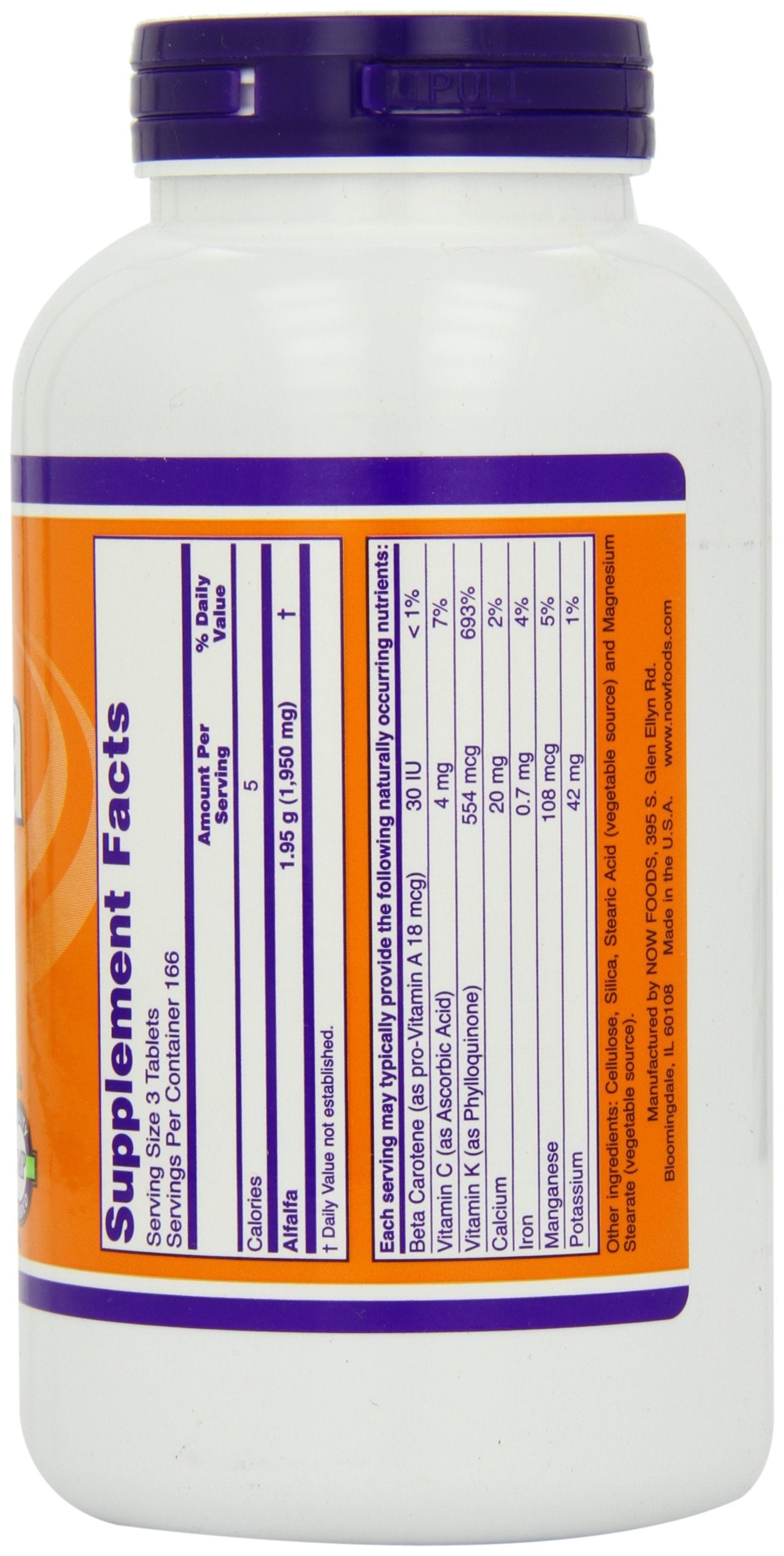 NOW Foods Alfalfa 650 mg Tablets 1000 Tablets
