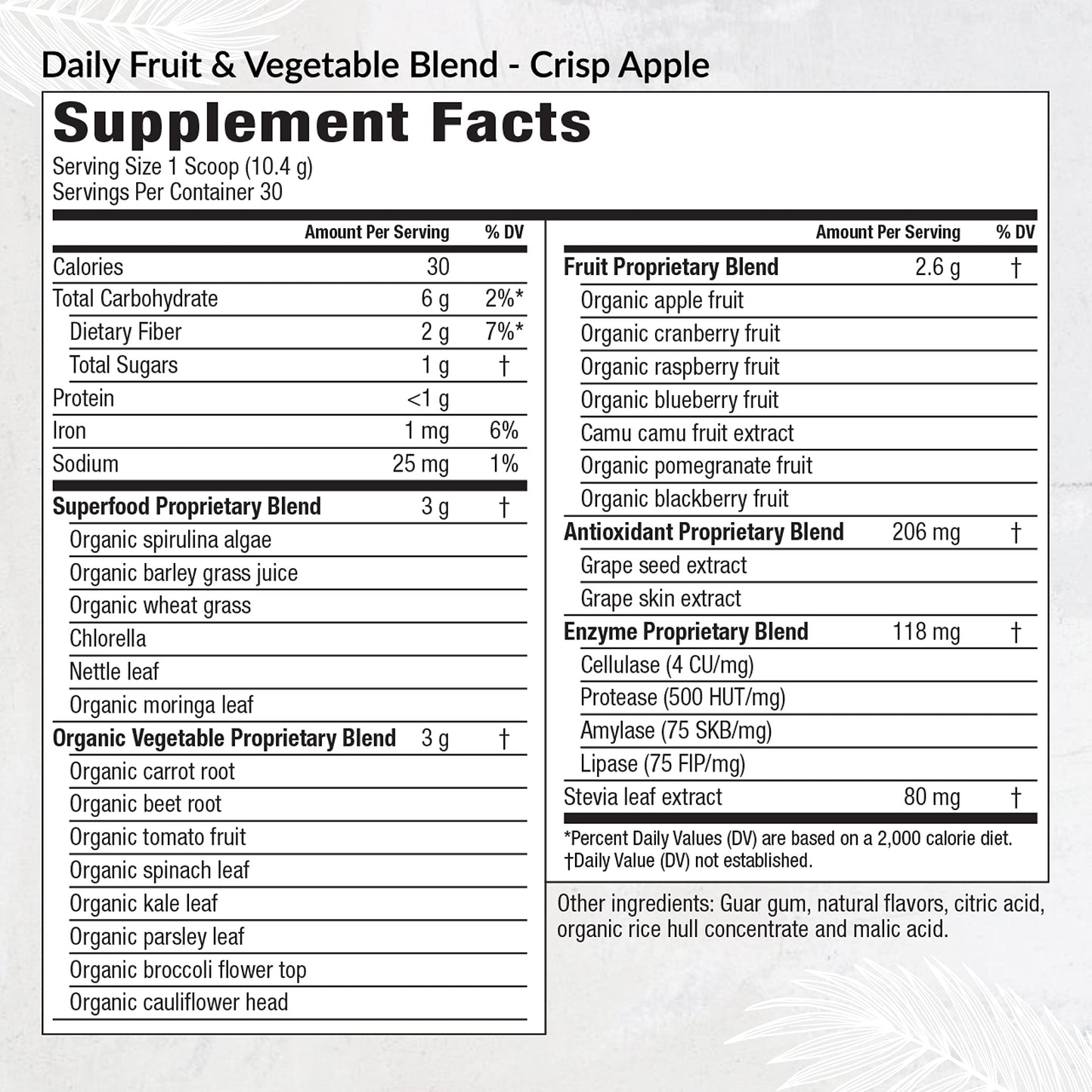 Equilife Daily Fruit & Vegetable Green Powder, Crisp Apple, 11 oz