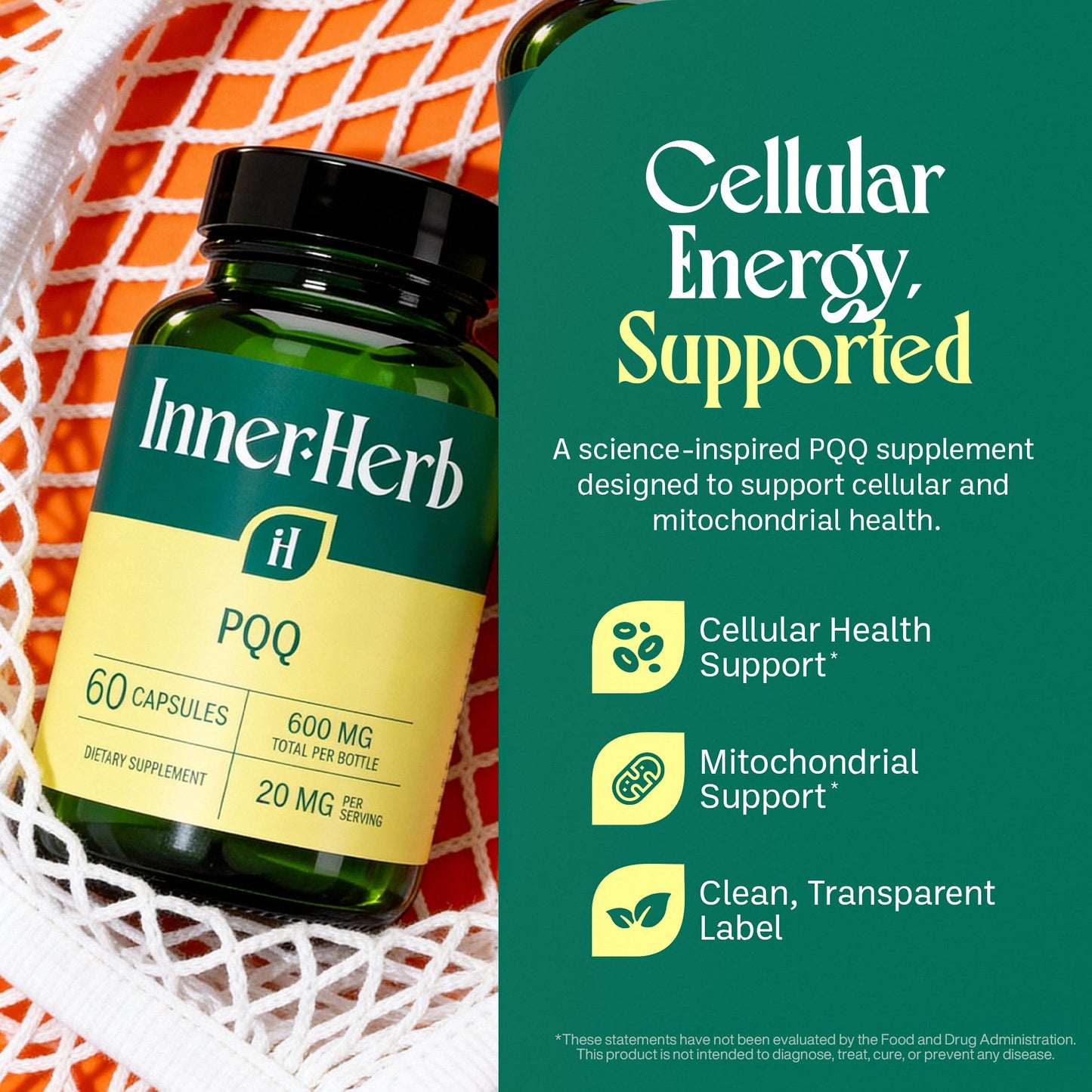 InnerHerb Pyrroloquinoline Quinone PQQ Daily Capsule, 1 Capsule