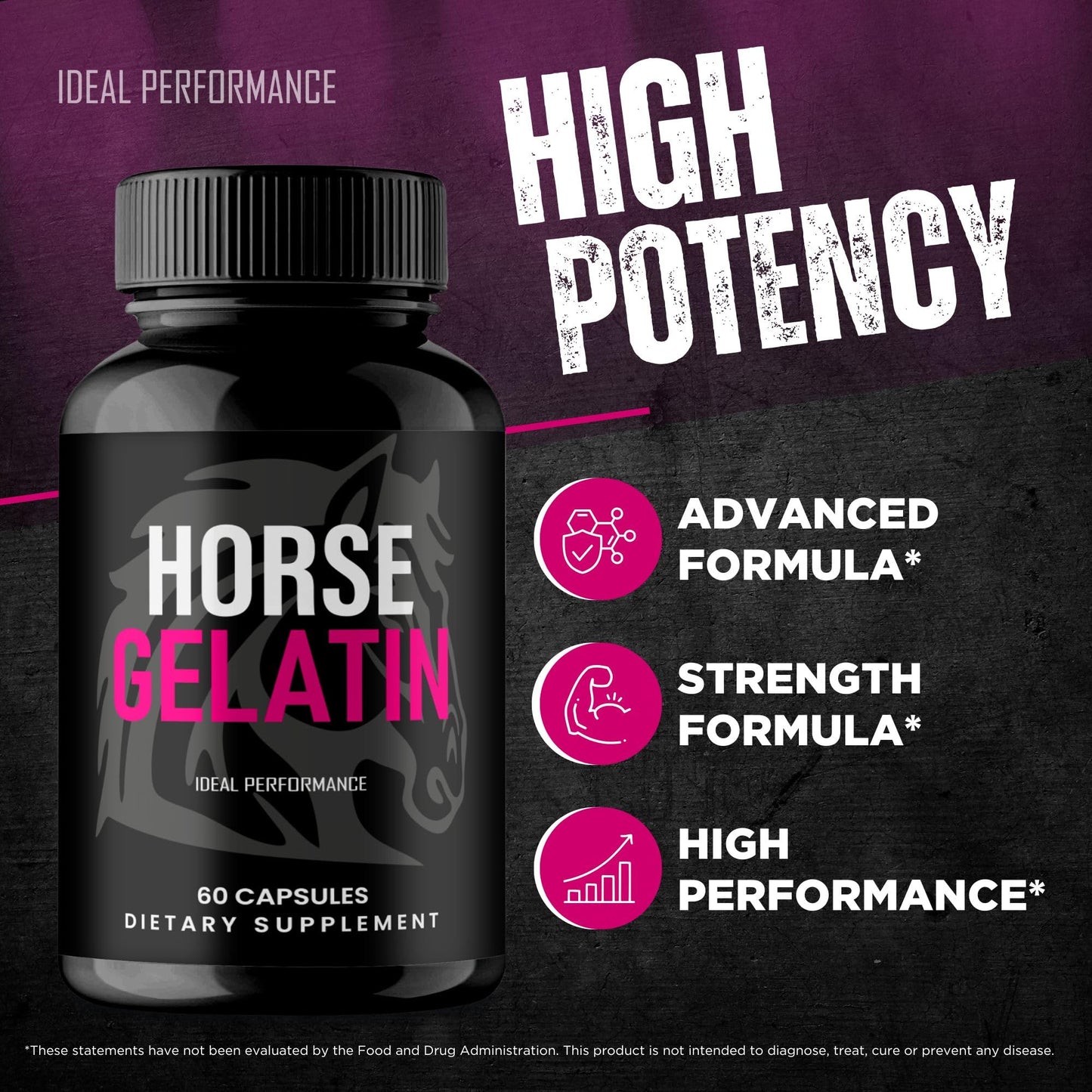 IDEAL PERFORMANCE Horse Gelatin Capsules 60 Capsules